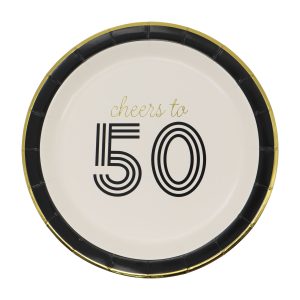 7" Cheers to 50 Paper Dinner Plates, 8ct. by Celebrate It™