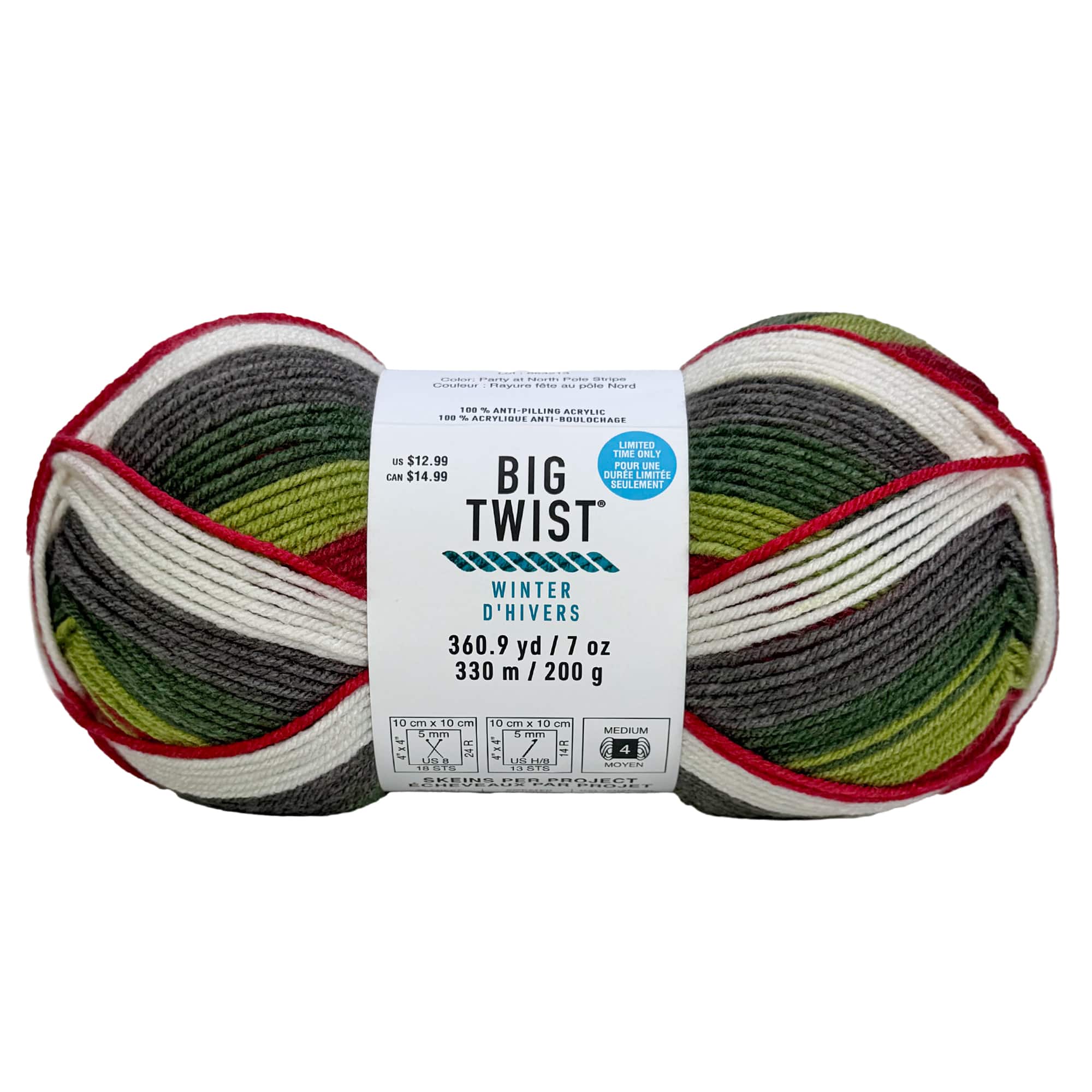 Big Twist® Winter Worsted Stripes Yarn