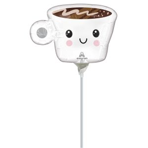 14" Sippy Friends Espresso Cup Foil Stick Balloon
