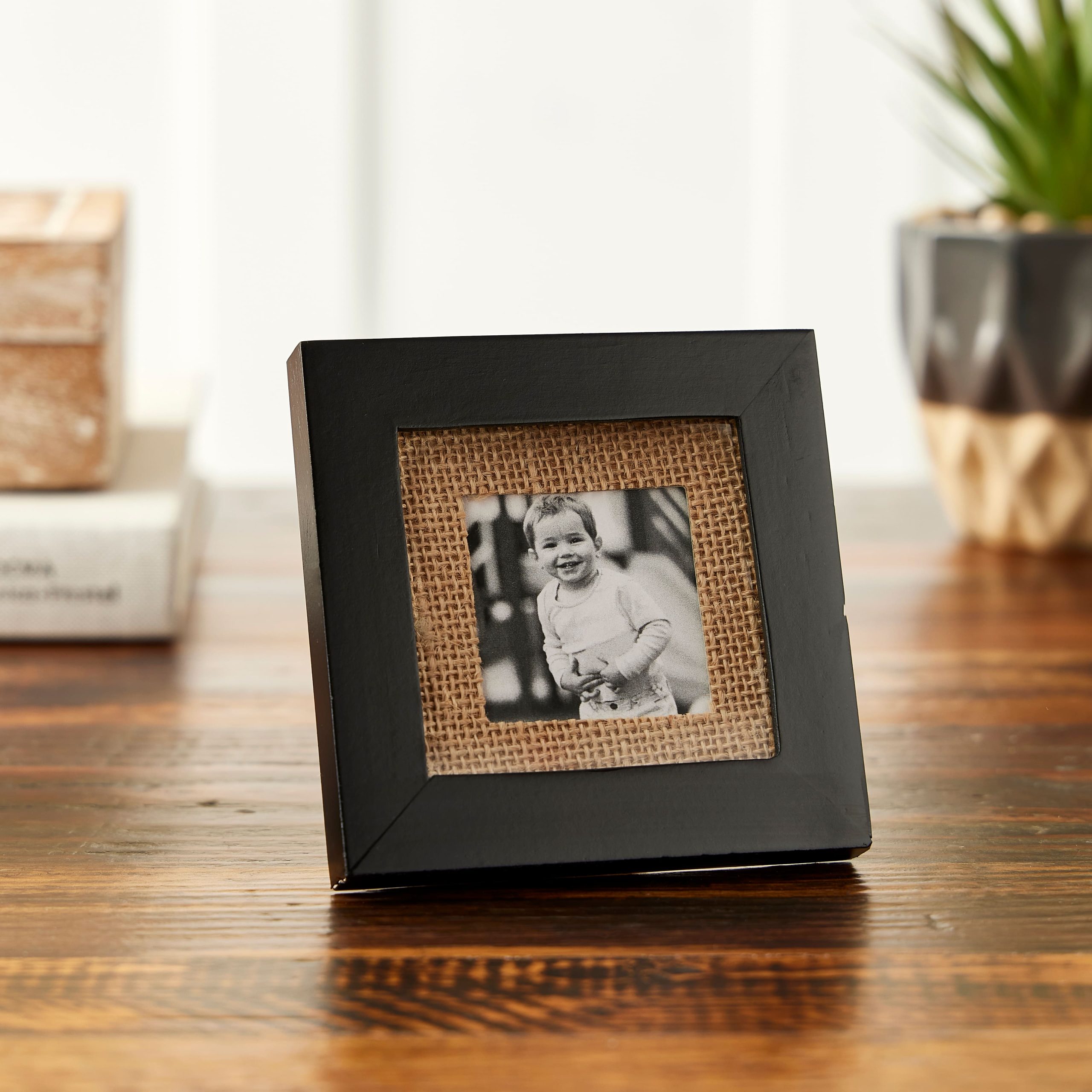 Black Mini Frame With Burlap Mat by Studio Décor® - Image 2