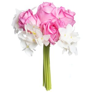 11" Pink & Cream Rose & Hydrangea Real Touch Deluxe Bush by Ashland®