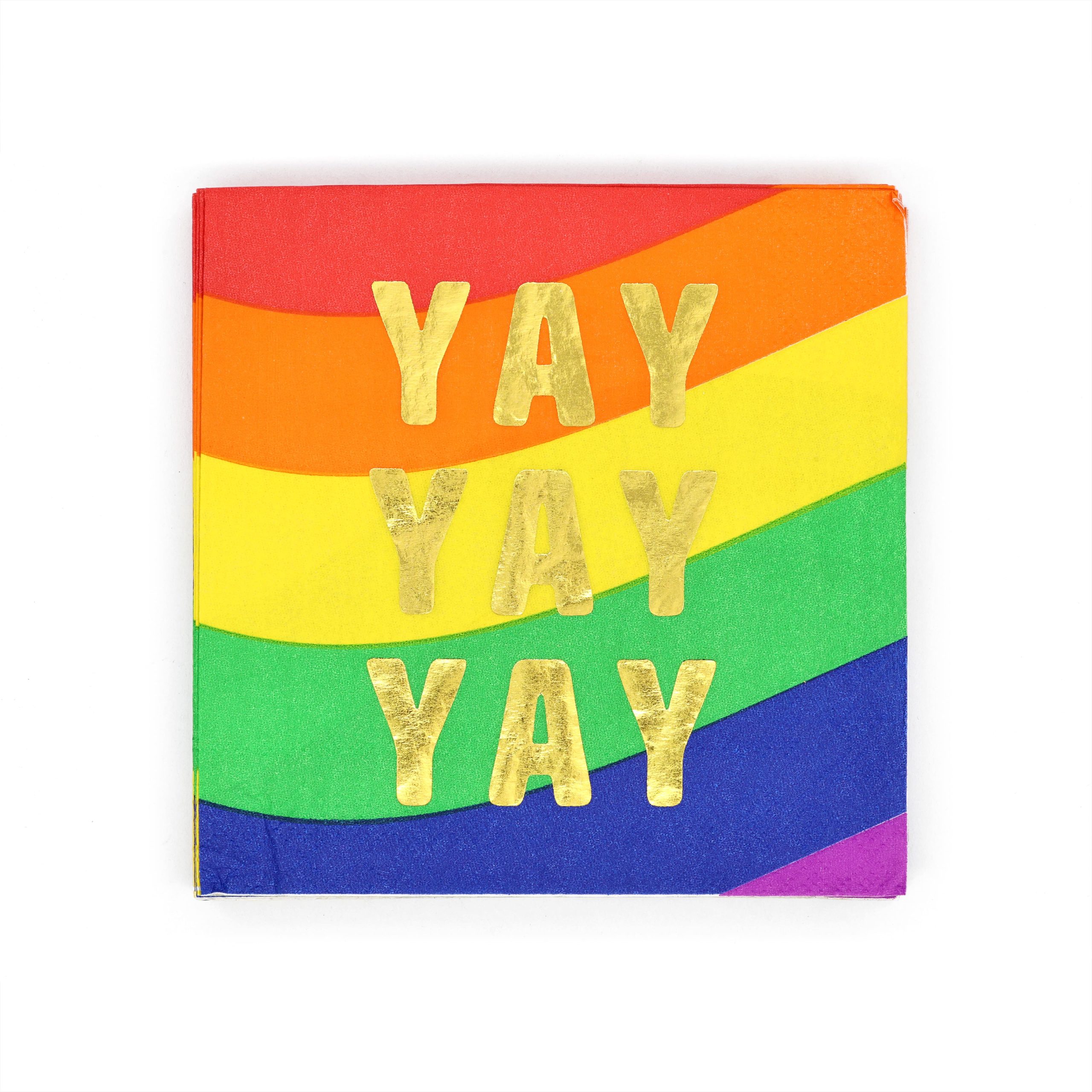 Yay Pride Rainbow Paper Cocktail Napkins, 20ct. by Celebrate It™