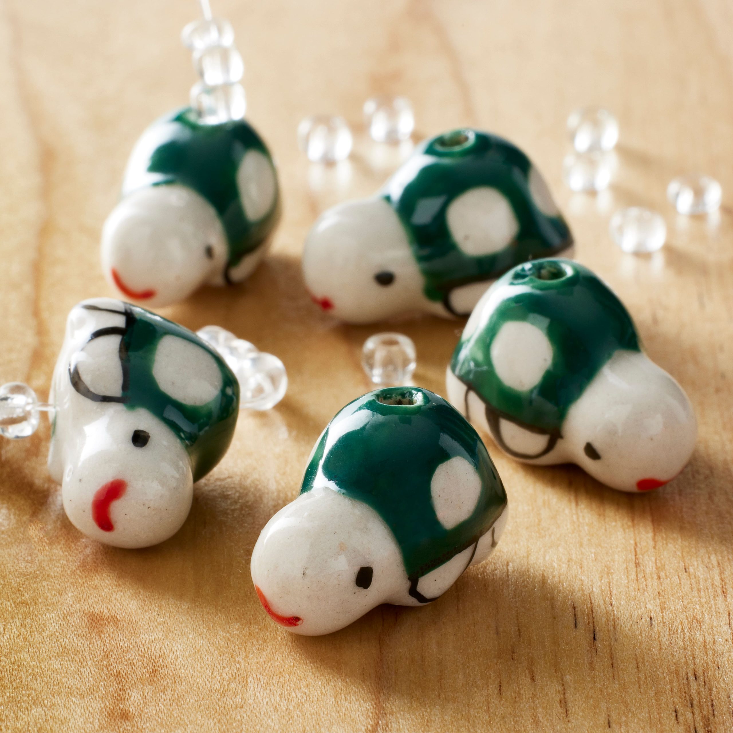 Green Turtle Ceramic Beads, 18mm by Bead Landing™ - Image 2