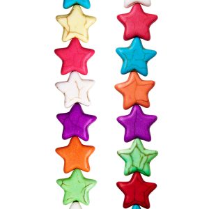 Colorful Reconstituted Star Beads, 15mm by Bead Landing™