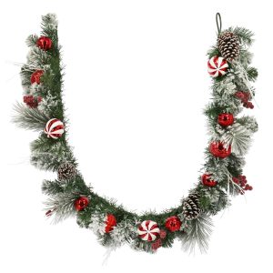 6ft. Red White Ornament & Snow Garland by Ashland®