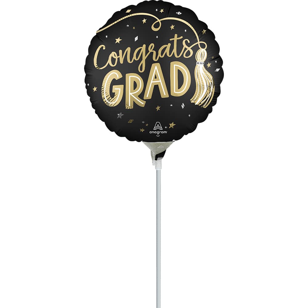 9" Tassels Congrats Grad Stick Balloon