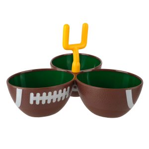 Melamine Football 3-Bowl Server by Celebrate It™