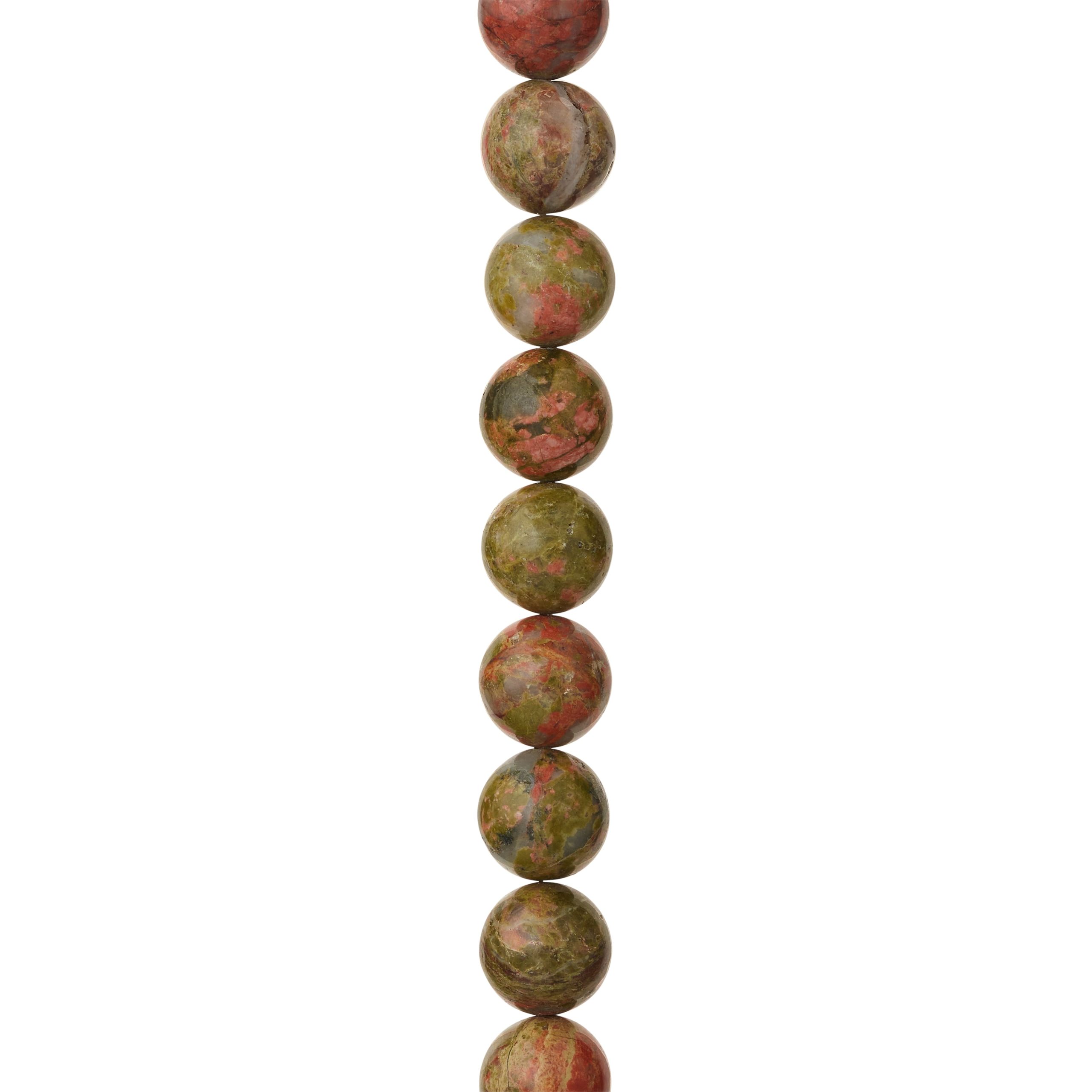 Green Unakite Round Beads, 12mm by Bead Landing™