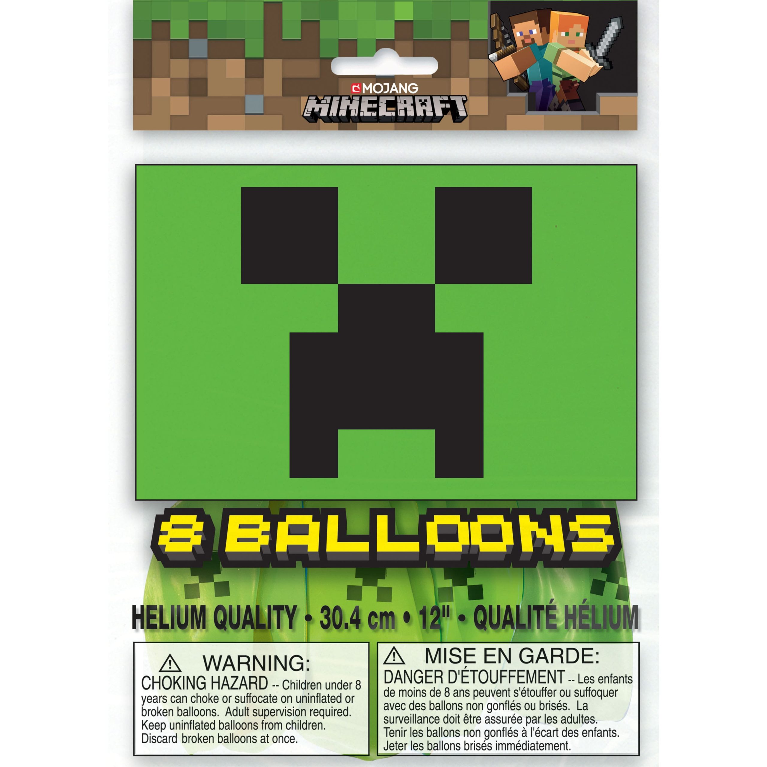 12" Minecraft Creeper Latex Balloons, 8ct. - Image 2
