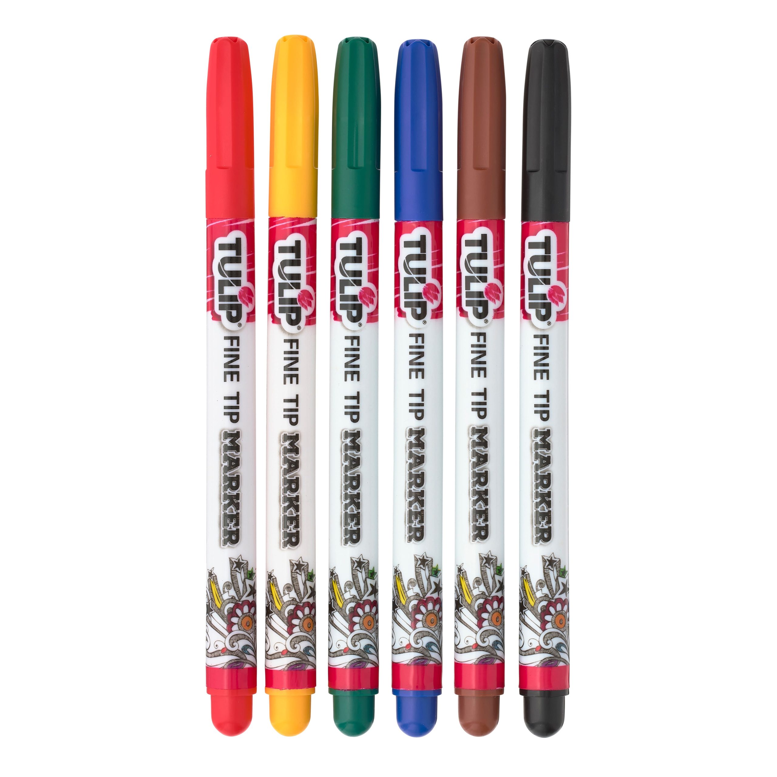 Tulip® Fabric Markers®, Fine Tip Primary, 6 Pack - Image 3