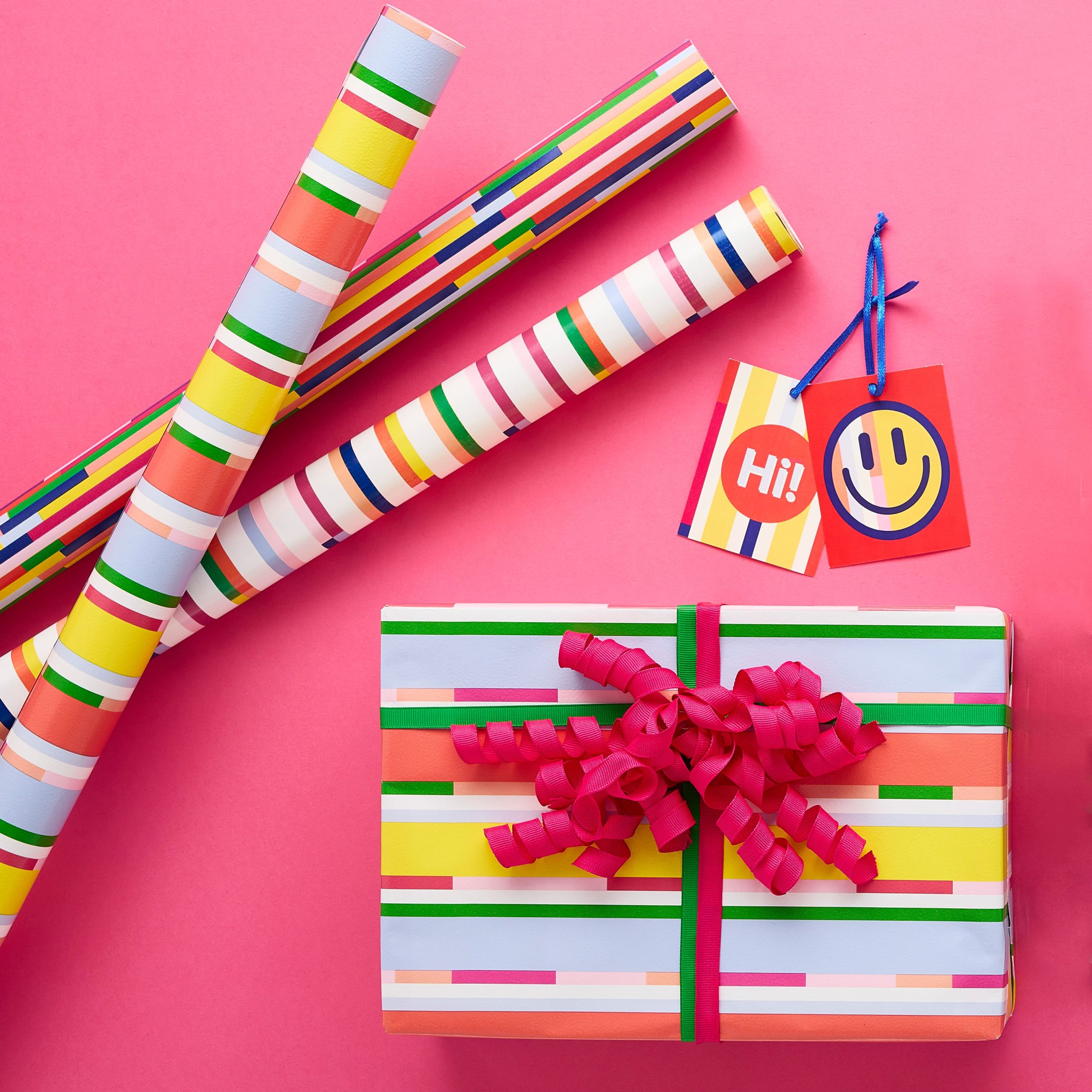 Bright Multicolor Stripes Gift Wrap by Celebrate It™ - Image 2