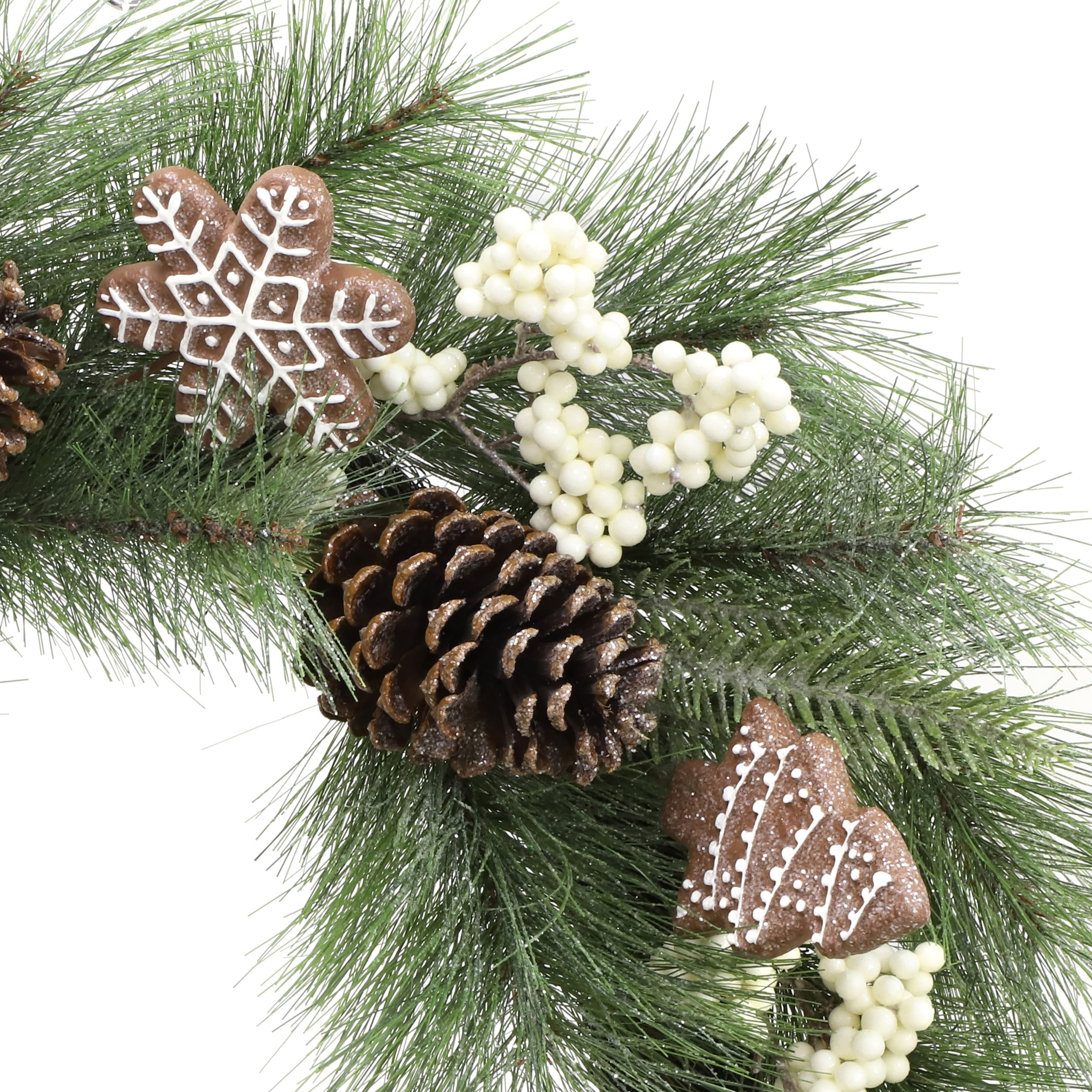 26" Gingerbread Cookies, Pine & Pinecones Wreath by Ashland® - Image 2