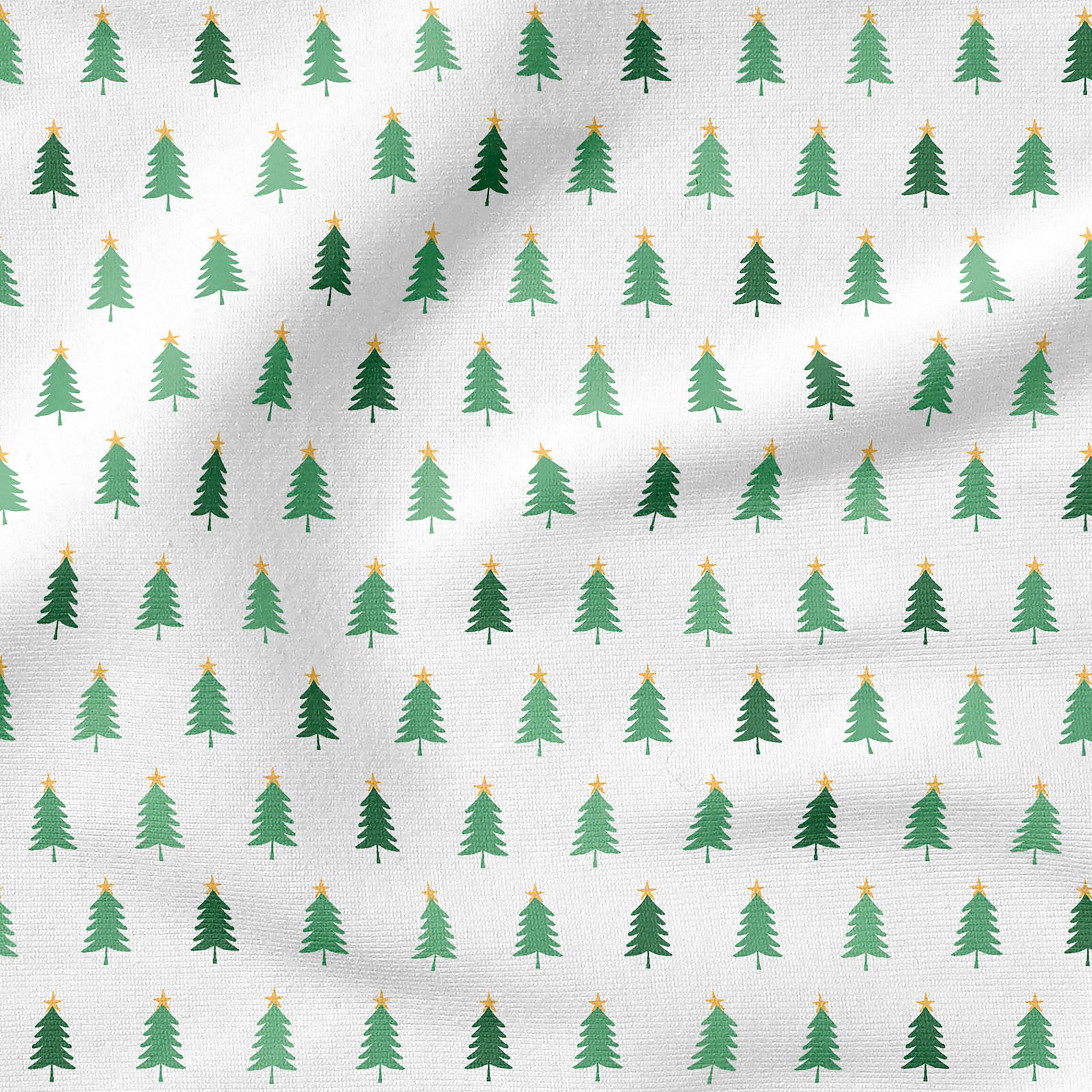 Fabric Editions White Oh Christmas Tree Cotton Fabric - Image 4