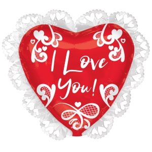 29" Valentine's Day Lace I Love You Heart Foil Foil Balloon