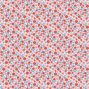 Fabric Editions White Carolina Floral Buds Cotton Fabric