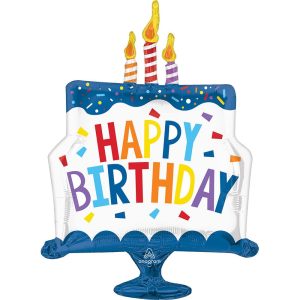 SuperShape® XL® 29" Happy Birthday Tiered Cake Foil Balloon