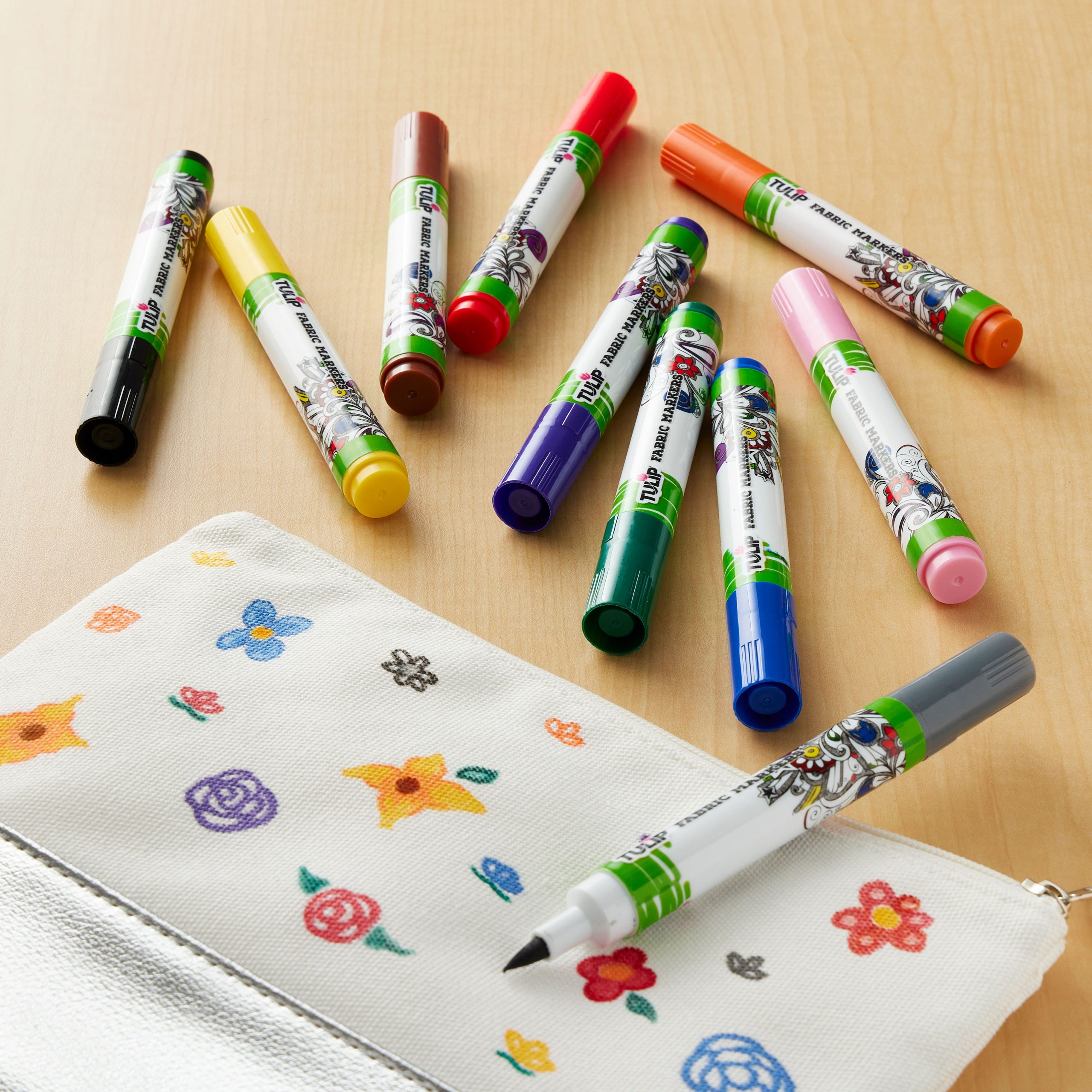 Tulip® Fabric Markers®, Brush Tip Rainbow - Image 2