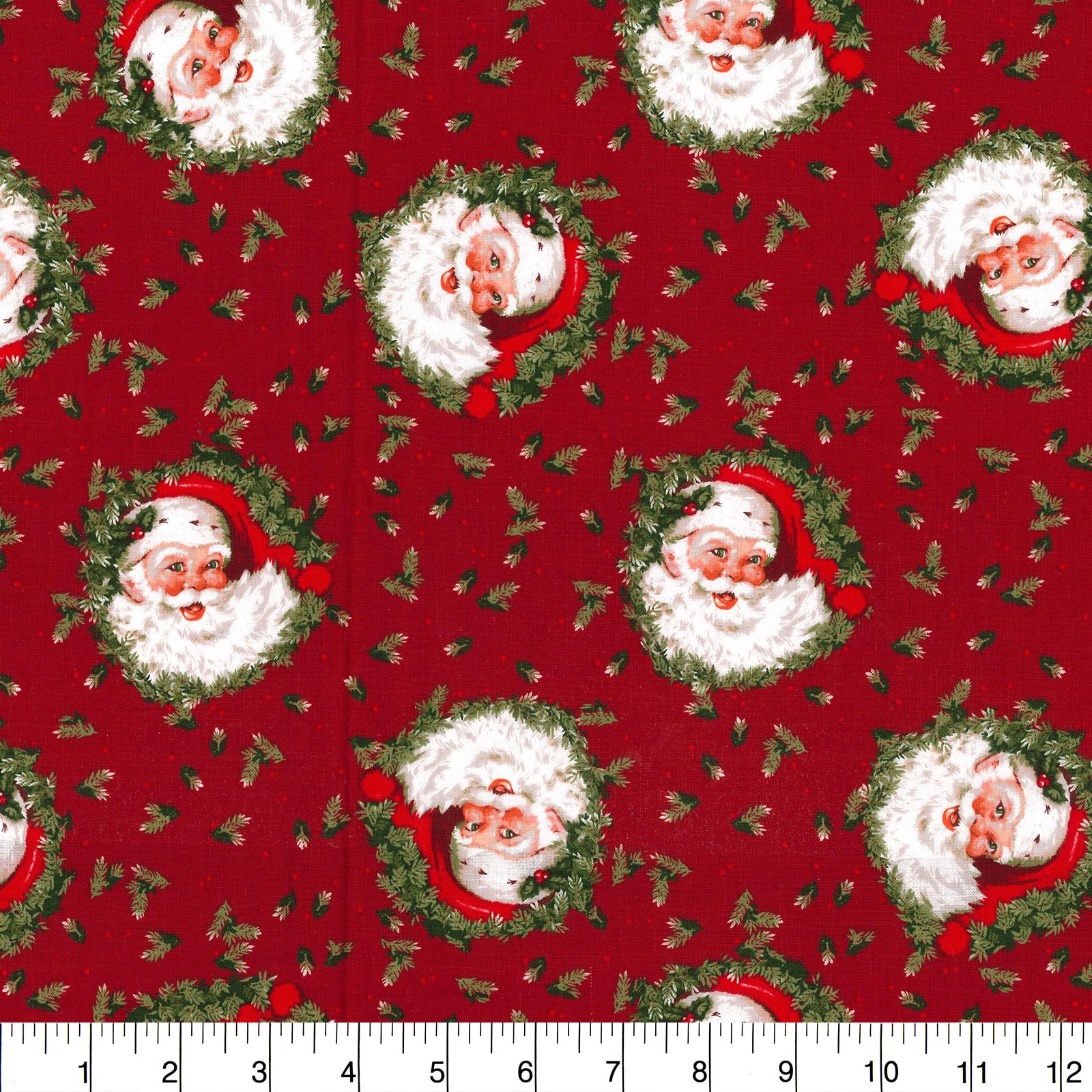 Fabric Traditions Christmas Santa Red Cotton Fabric - Image 2