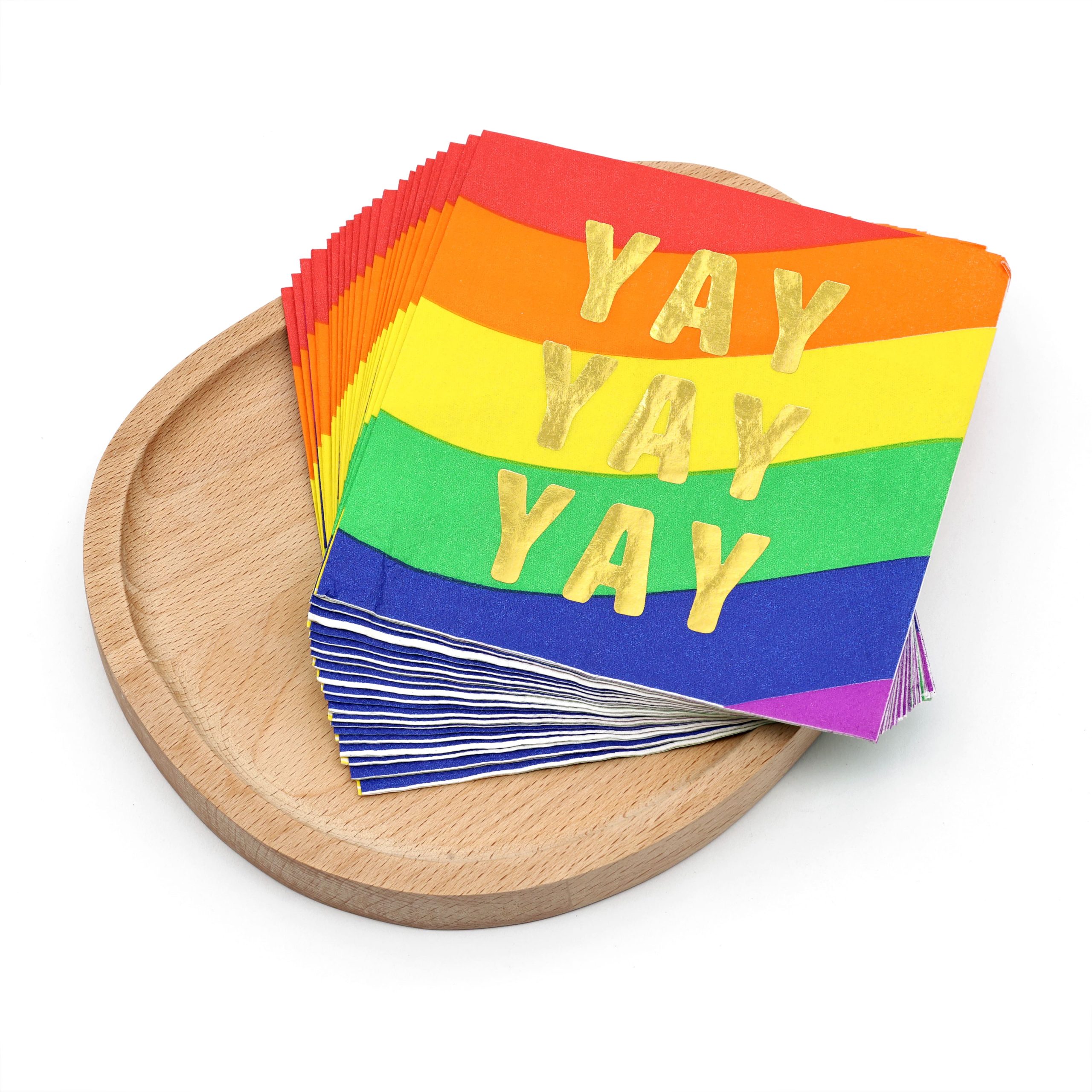 Yay Pride Rainbow Paper Cocktail Napkins, 20ct. by Celebrate It™ - Image 3
