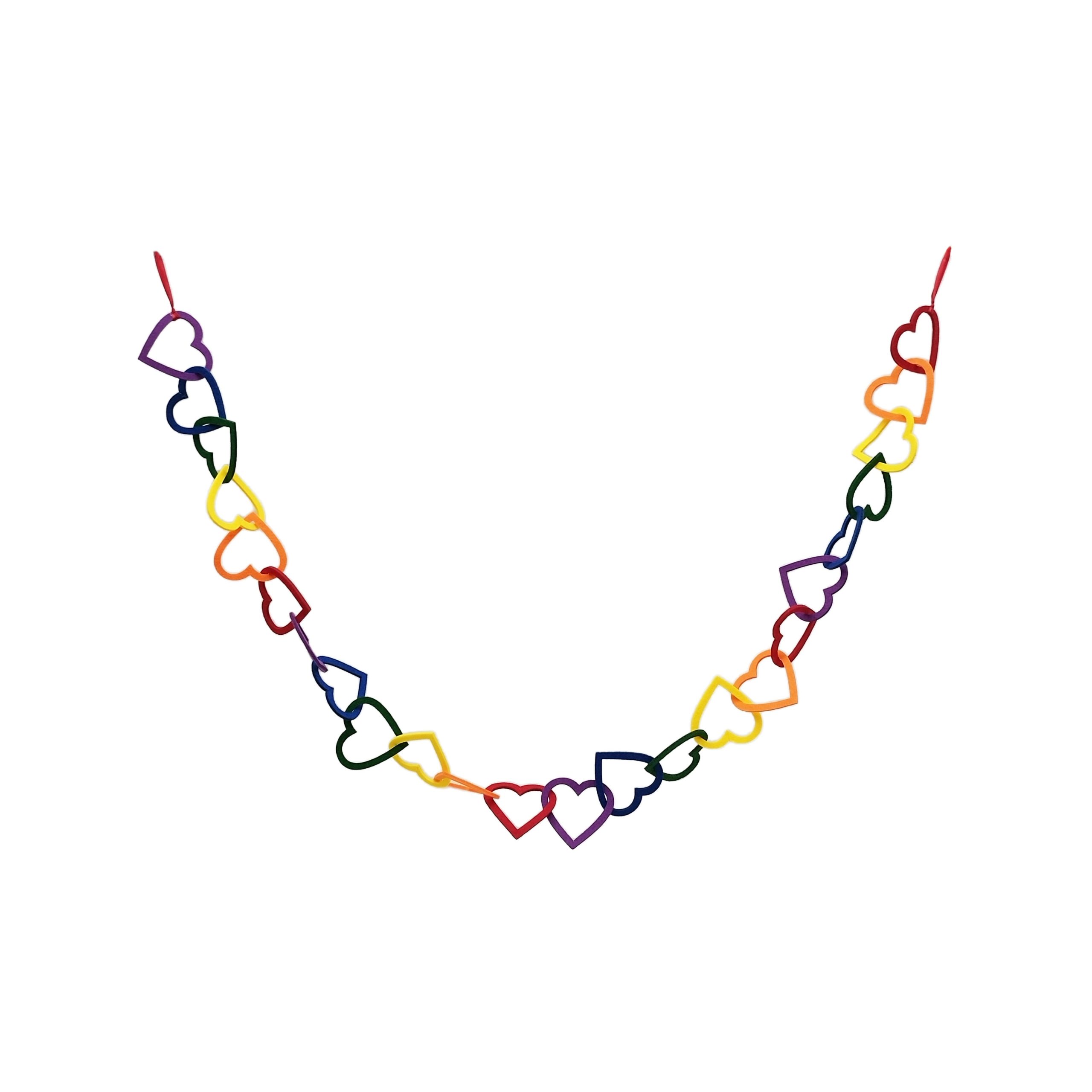 6ft. Rainbow Heart Garland by Celebrate It™