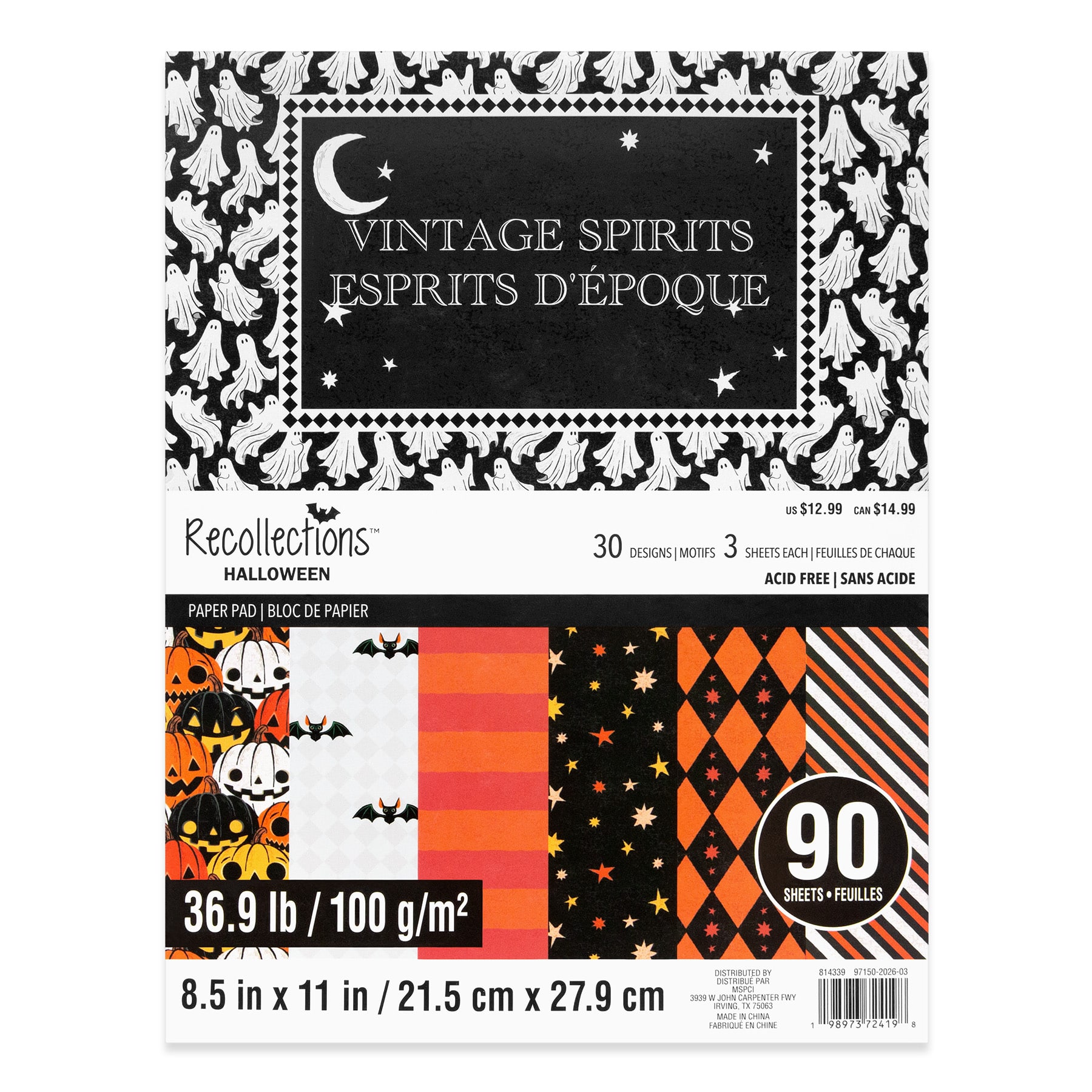 8.5" x 11" Vintage Spirits Paper Pad by Recollections™, 90 Sheets