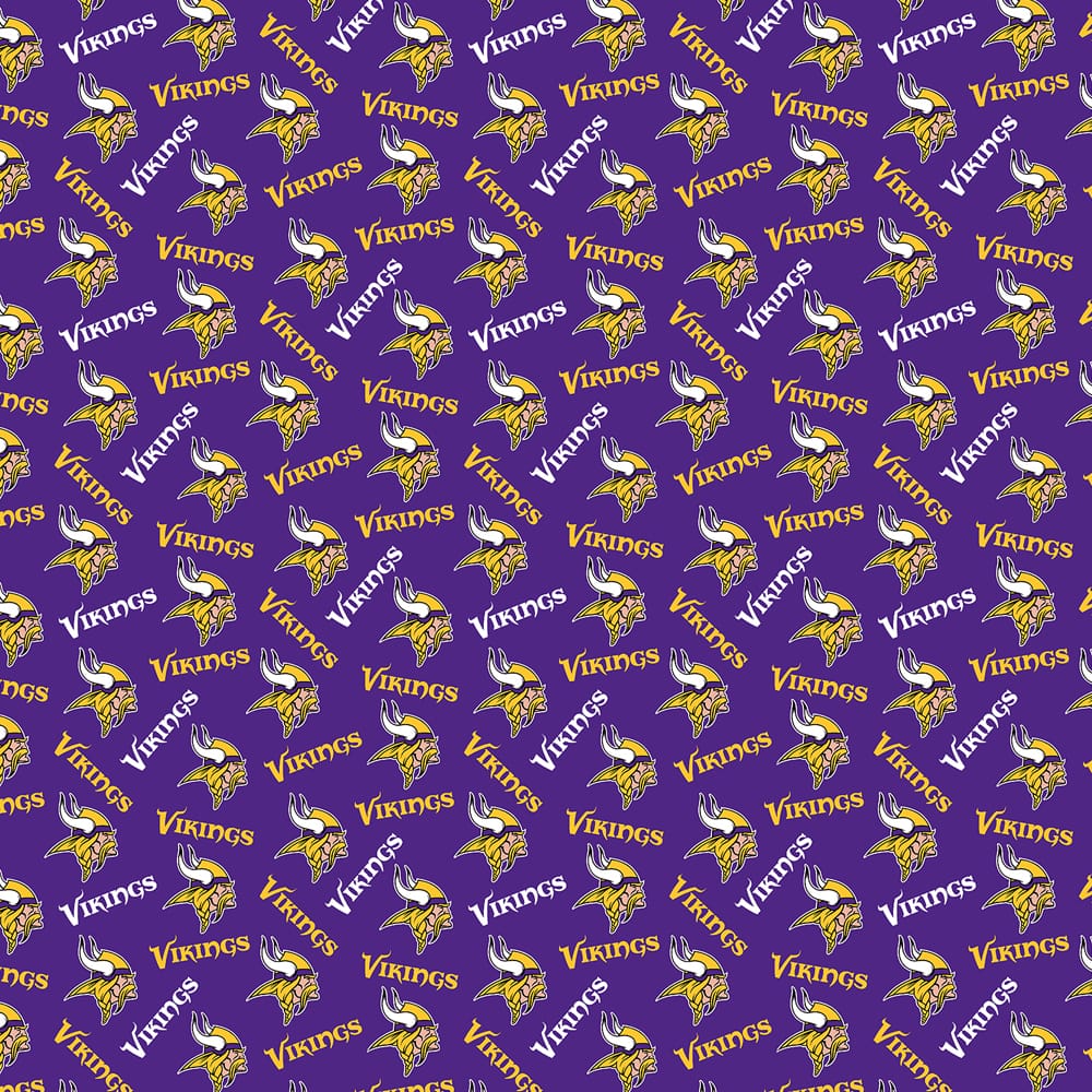 NFL Minnesota Vikings Packed Logo Cotton Fabric
