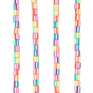 Multicolor Striped Clay Tube Beads, 5.8mm by Bead Landing™