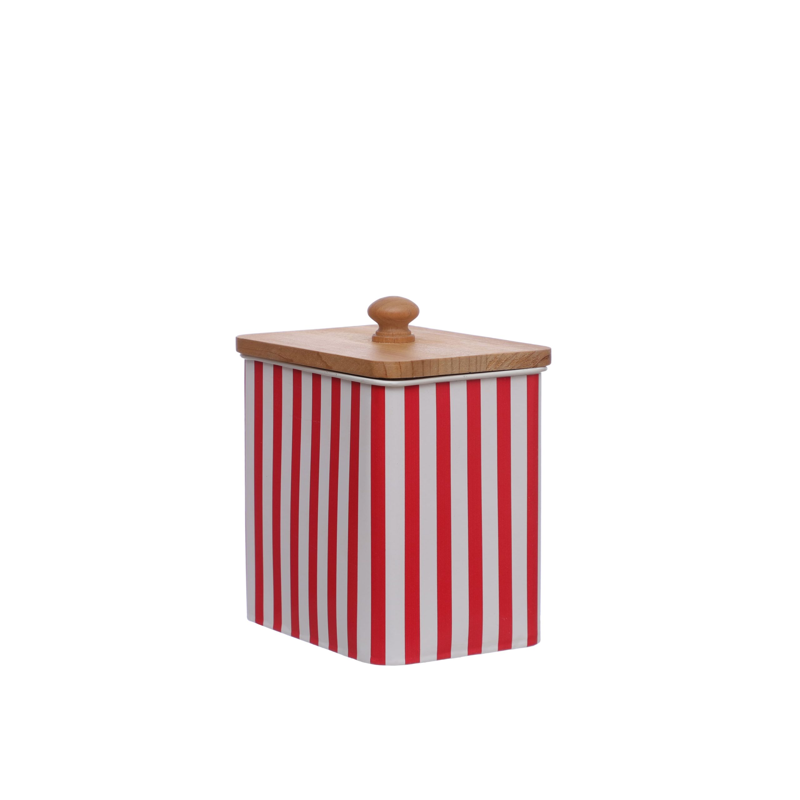 Red & White Striped Metal Container with Lid by Celebrate It™ - Image 2
