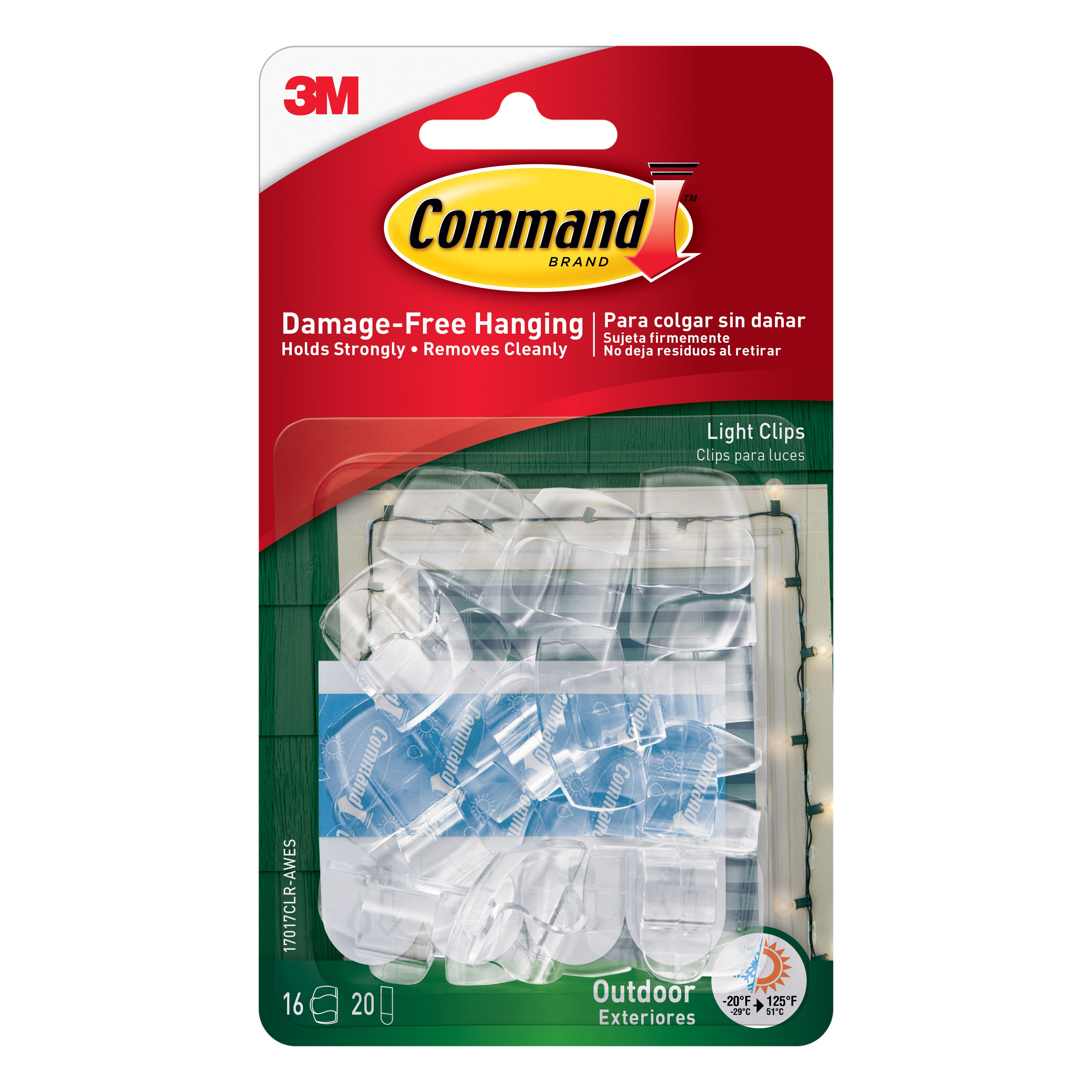 3M Command™ Outdoor Light Clips, Clear