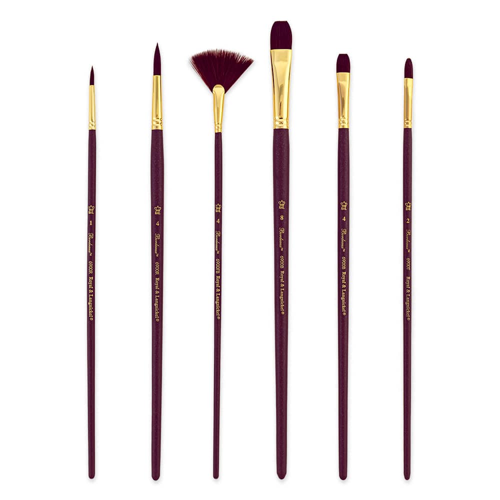 Royal & Langnickel® Bordeaux™ Round/Bright Variety Brush Set