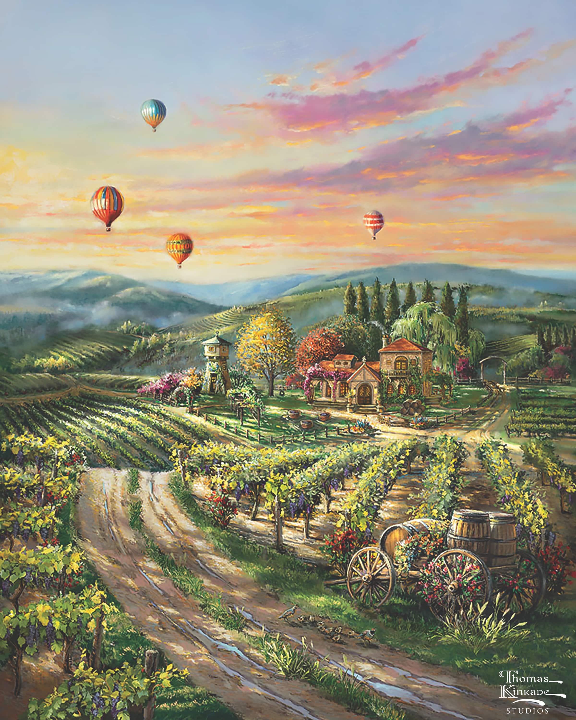 12" x 16" Thomas Kinkade Hot Air Balloons Needlepoint Canvas by Loops & Threads®