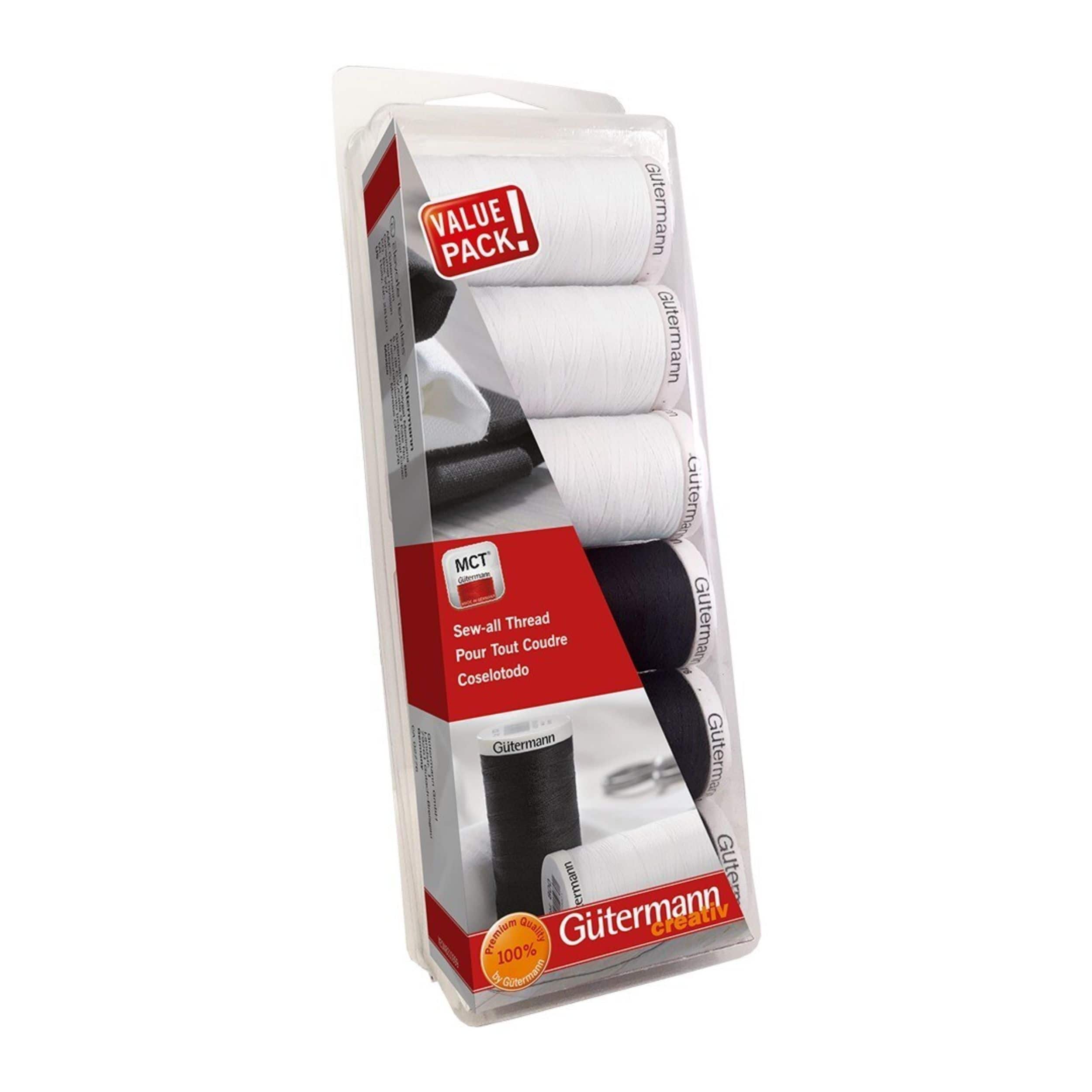 Gütermann Sew-All 274yd. Black & White 6 Spool Set