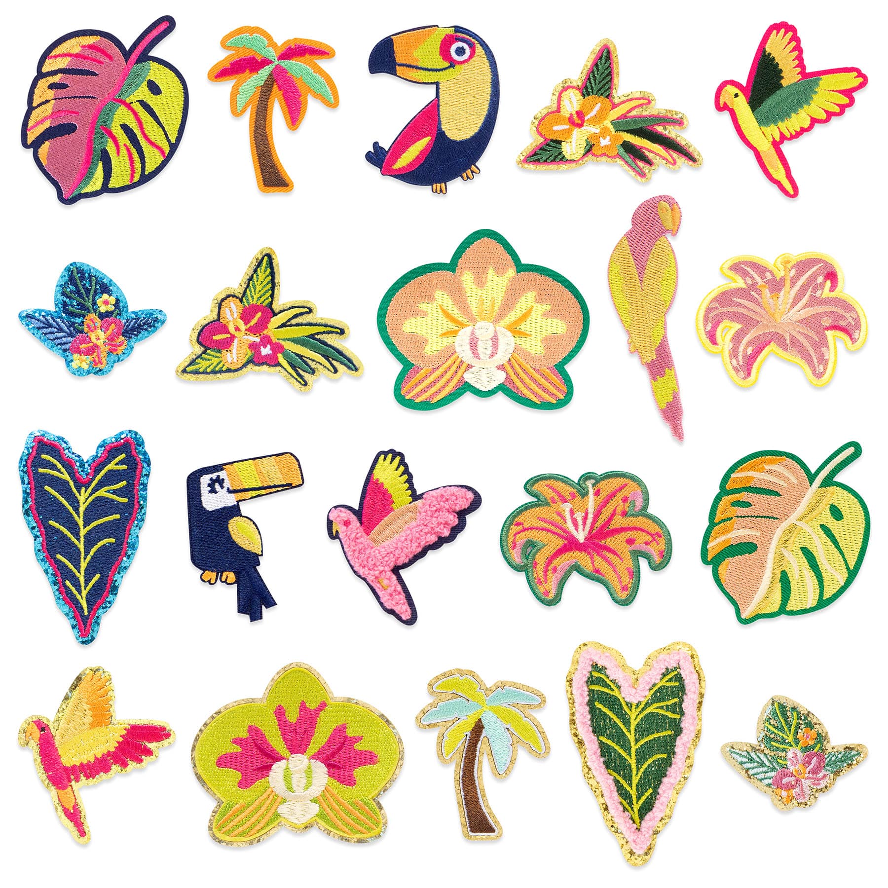 Summer Hothouse Iron-On & Adhesive Embroidered Patch Set by Make Market®