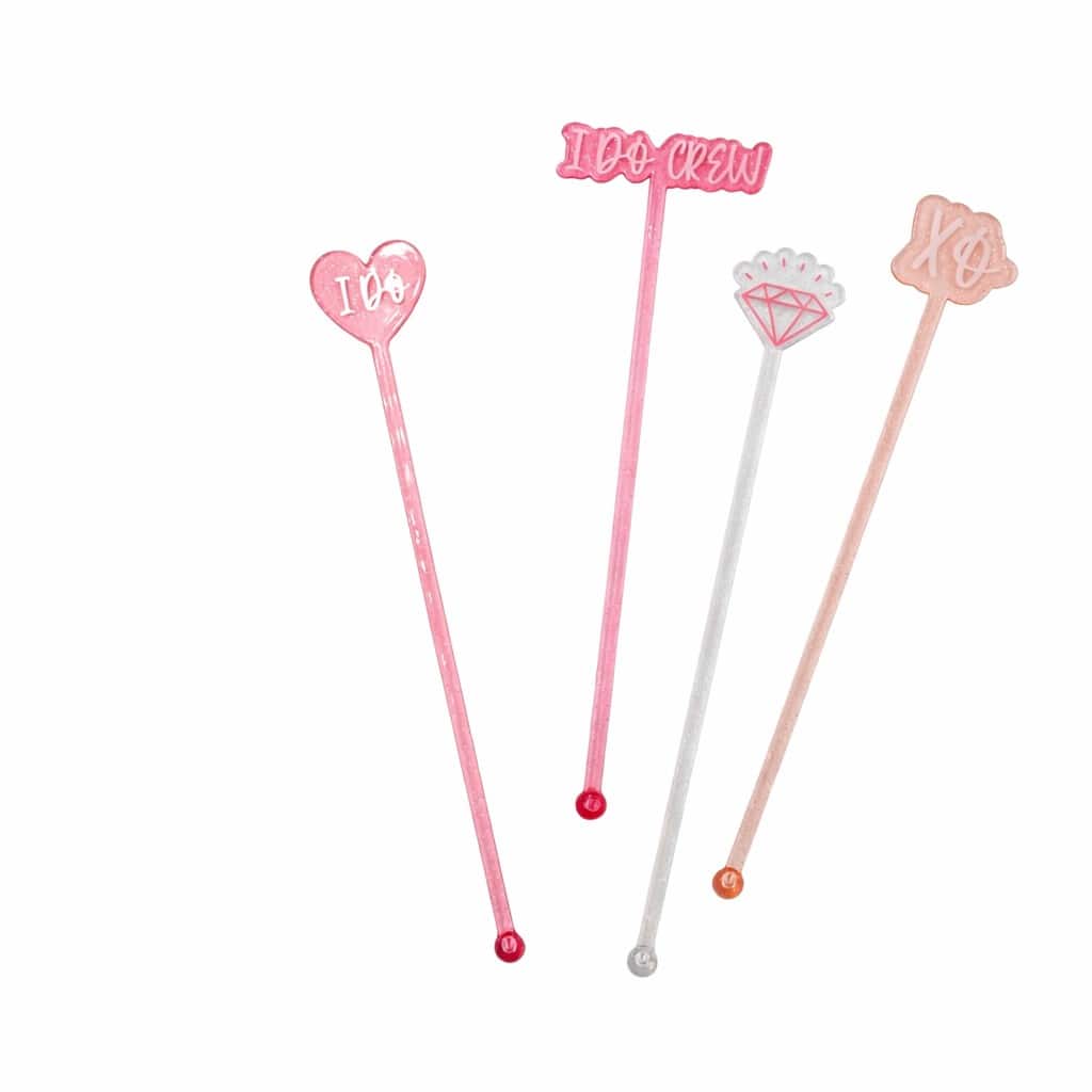 7.5" Pink I Do Crew Drink Stirrers