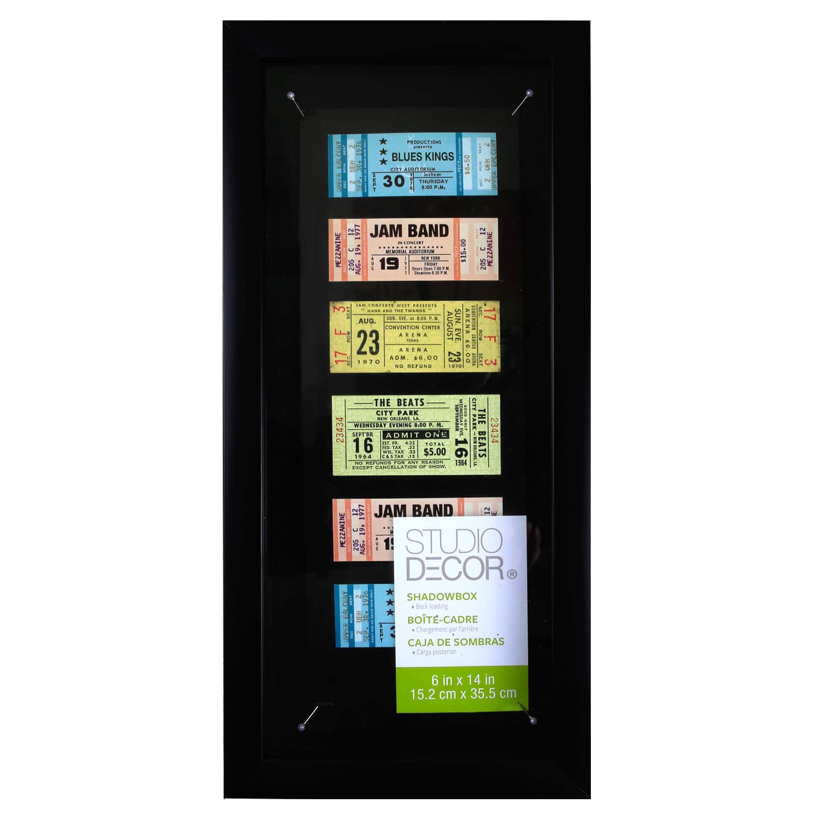 6" x 14" Black Panel Shadow Box by Studio Décor®