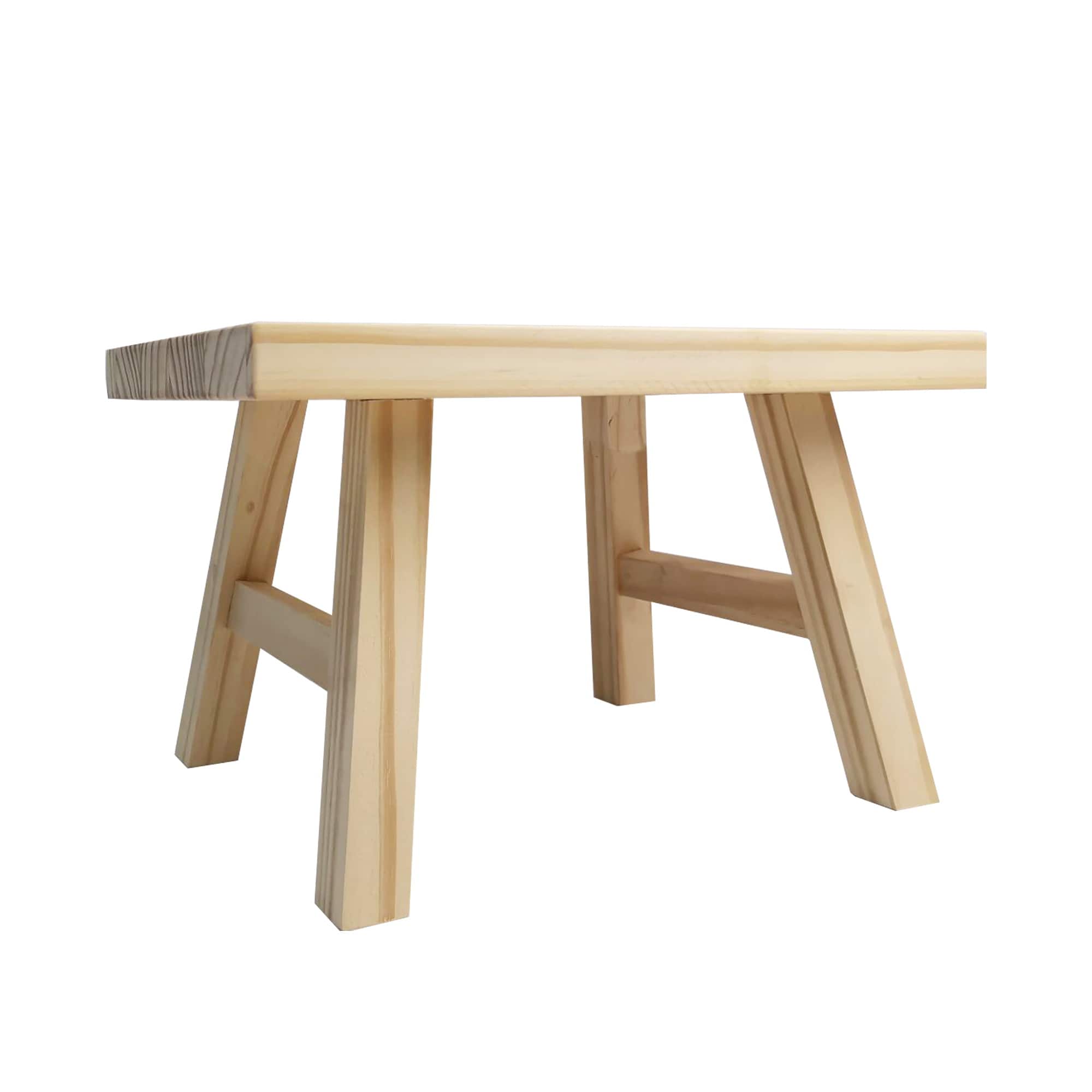 13" Unfinished Wooden Step Stool by Make Market® - Image 2