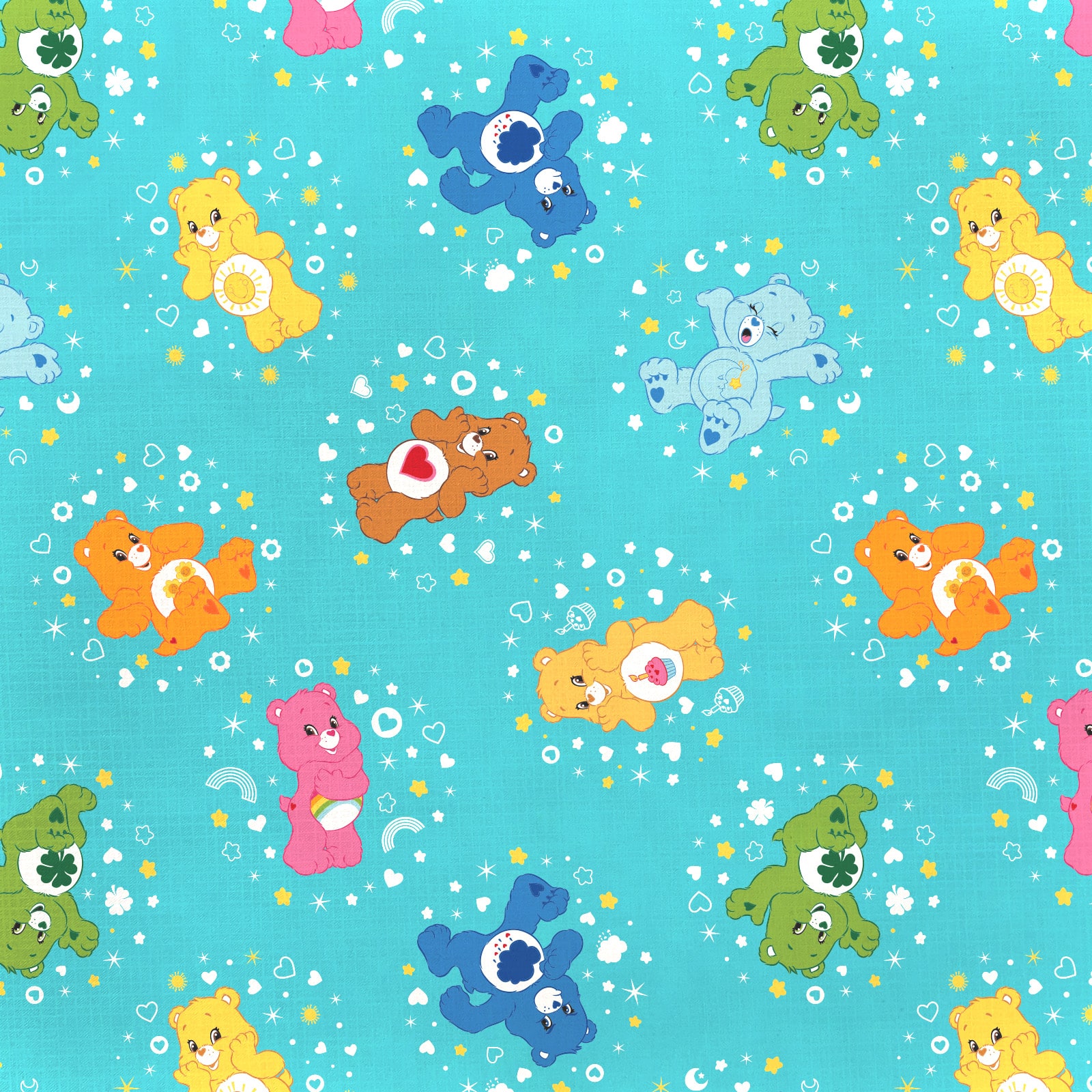 Camelot® Fabrics Care Bears™ Turquoise Belly Badge Cotton Fabric