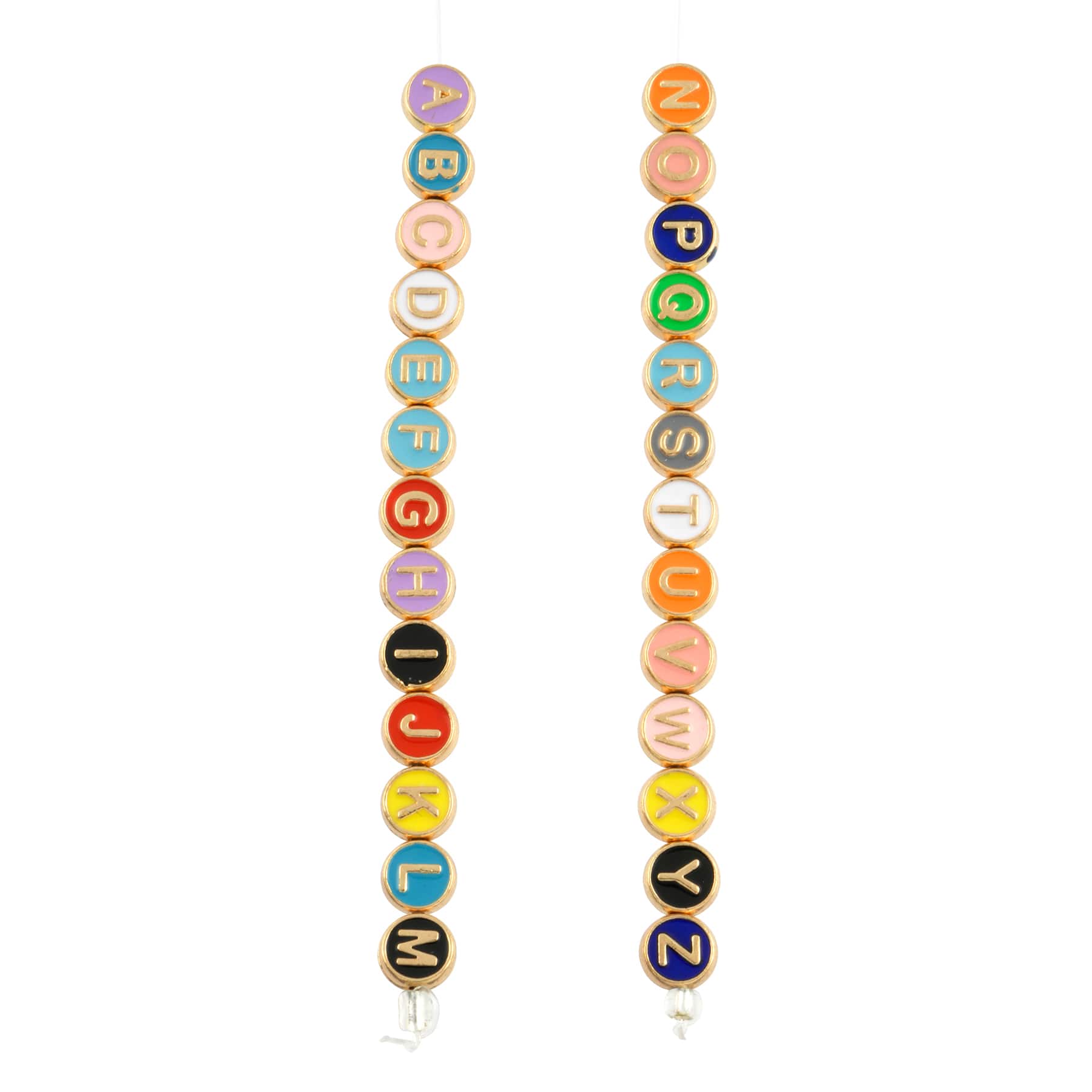 Multicolor & Gold Alphabet Disc Beads, 8mm by Bead Landing™ - Image 3