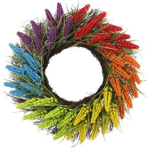 22" Rainbow Heather Wreath by Celebrate It™