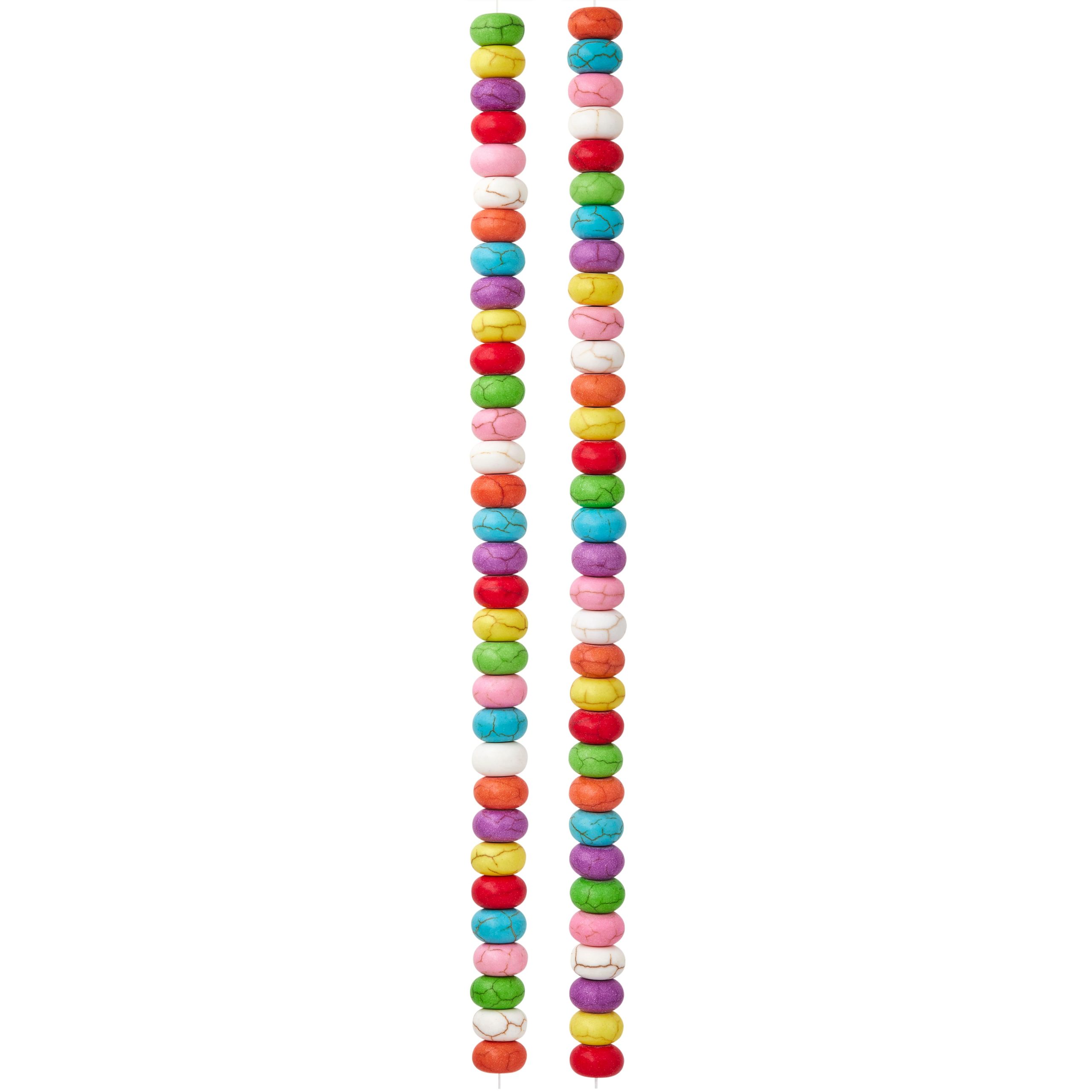 Colorful Howlite Rondel Beads, 8mm by Bead Landing™ - Image 3