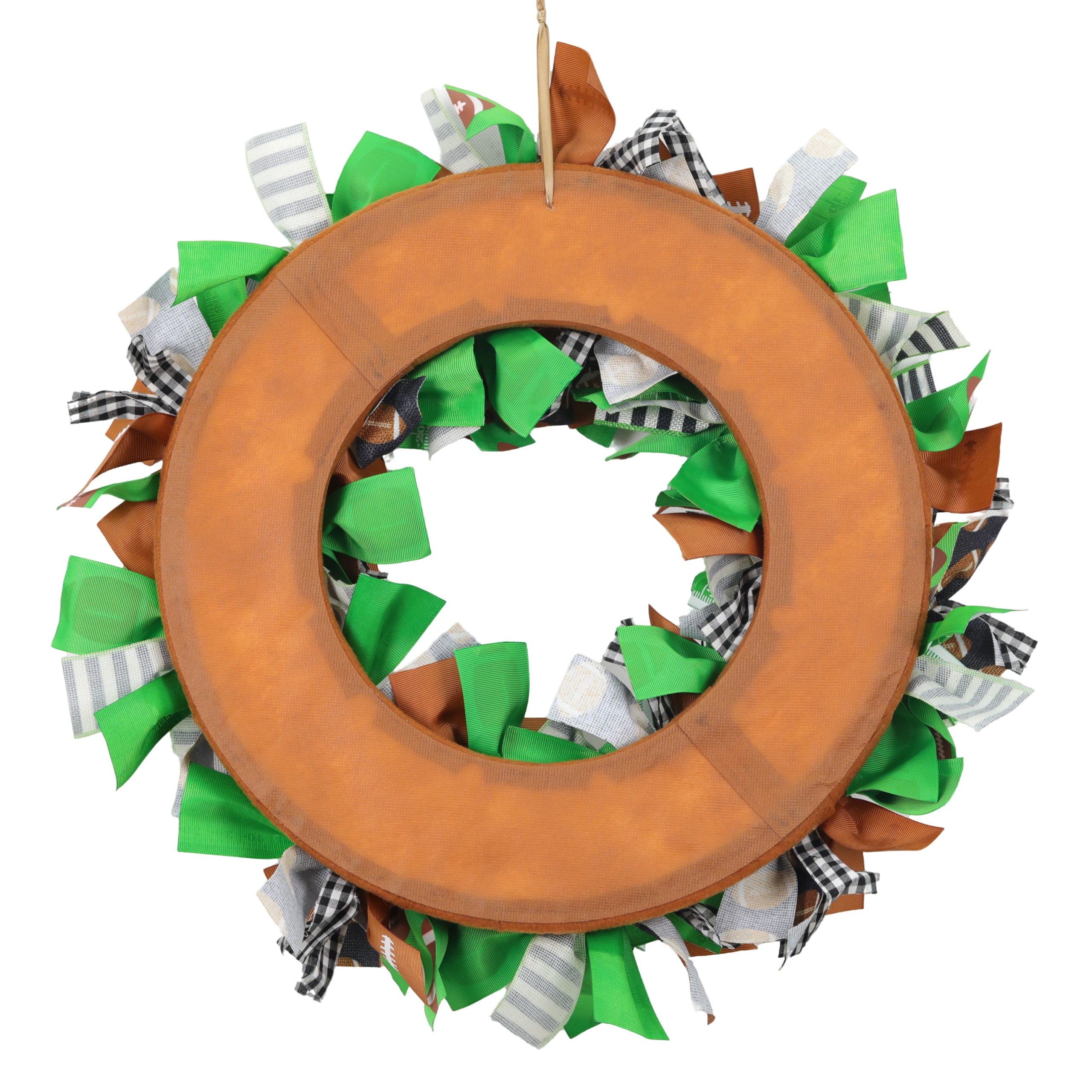 20" Fabric Football Wreath by Celebrate It™ - Image 2