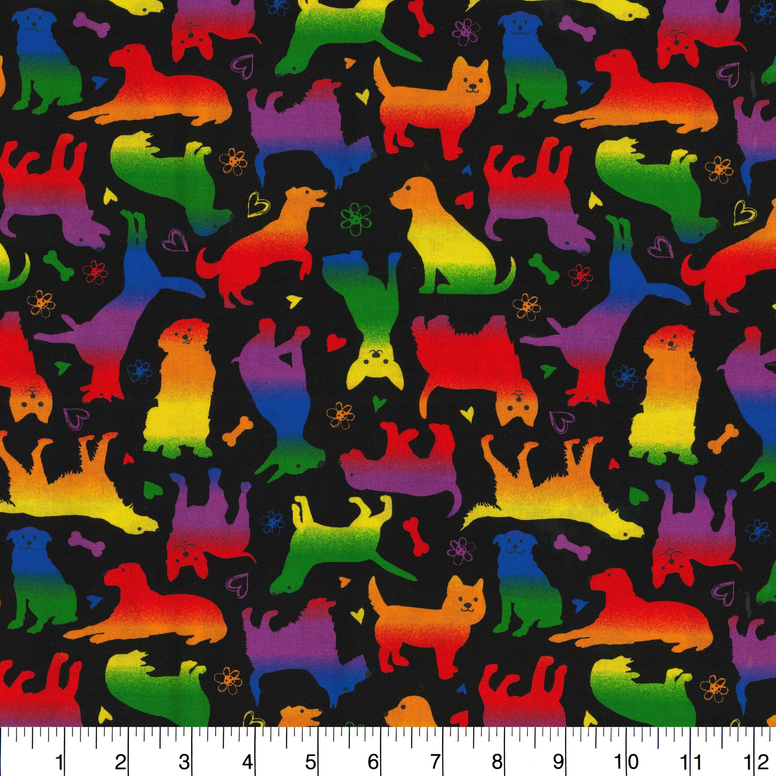 Fabric Traditions Rainbow Dogs Cotton Fabric - Image 2