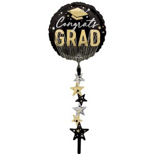 Airwalkers® XL® 67" Stripes on Stripes Grad Stars Foil Balloon