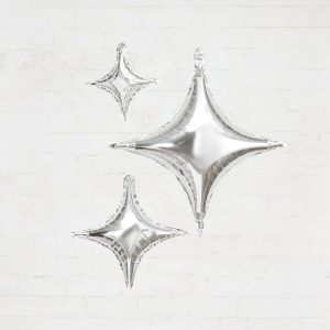 4-Pointed Star Foil Balloons Set by Celebrate It™