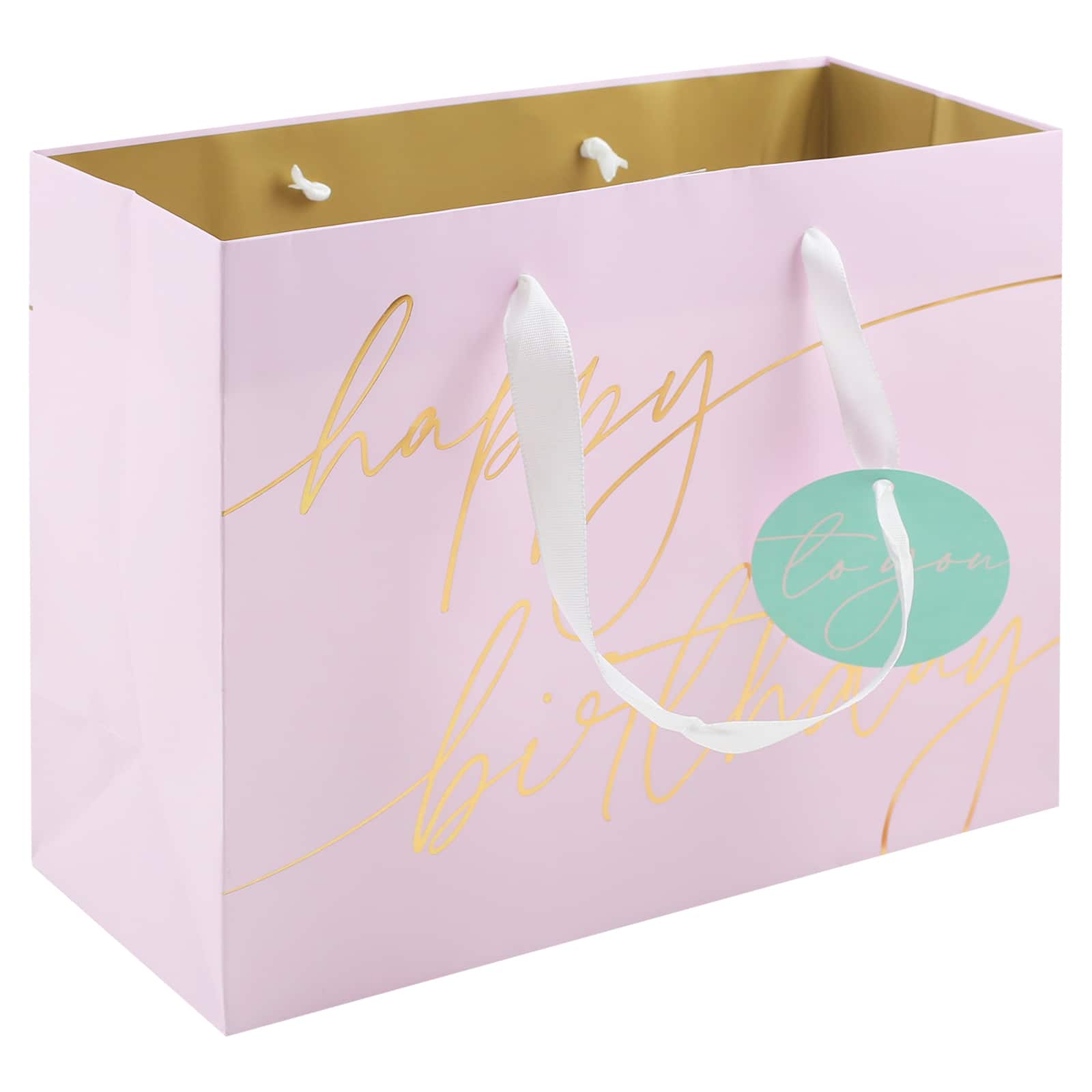 7.75" Pink Happy Birthday Gift Bag by Celebrate It™ - Image 2