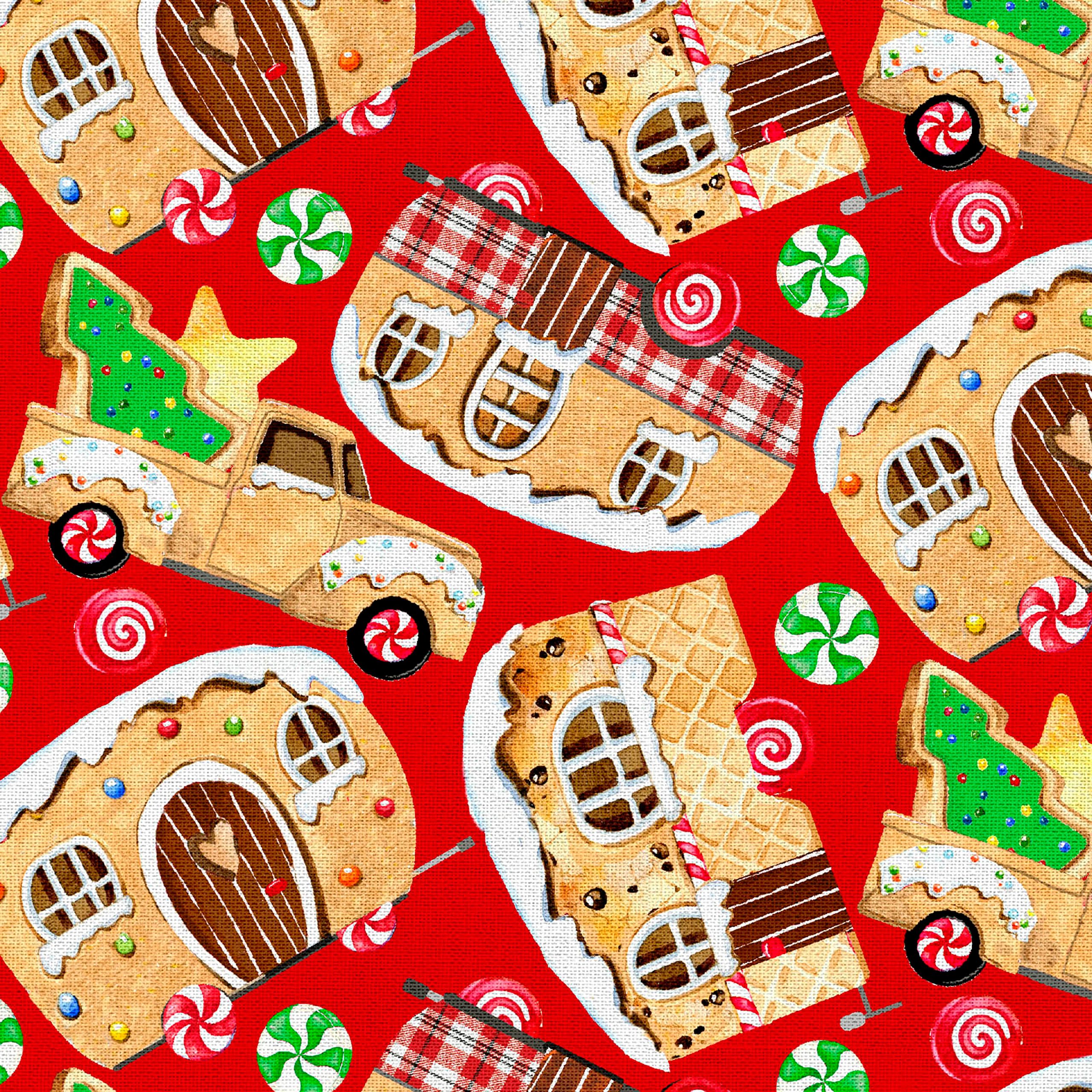 Fabric Editions Gingerbread Toss Cotton Fabric - Image 3