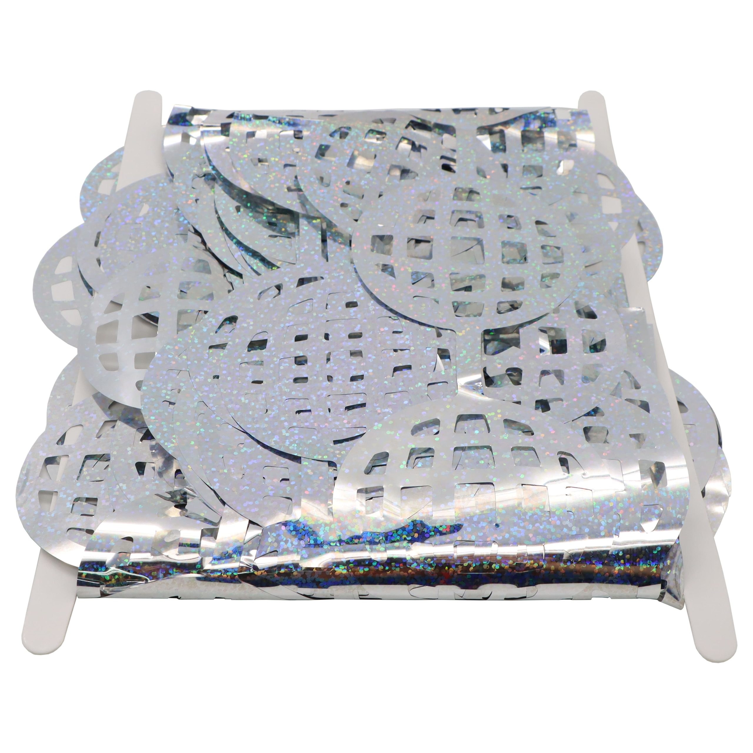 6.5ft. Silver Holographic Disco Ball Fringe Curtain by Celebrate It™ - Image 3