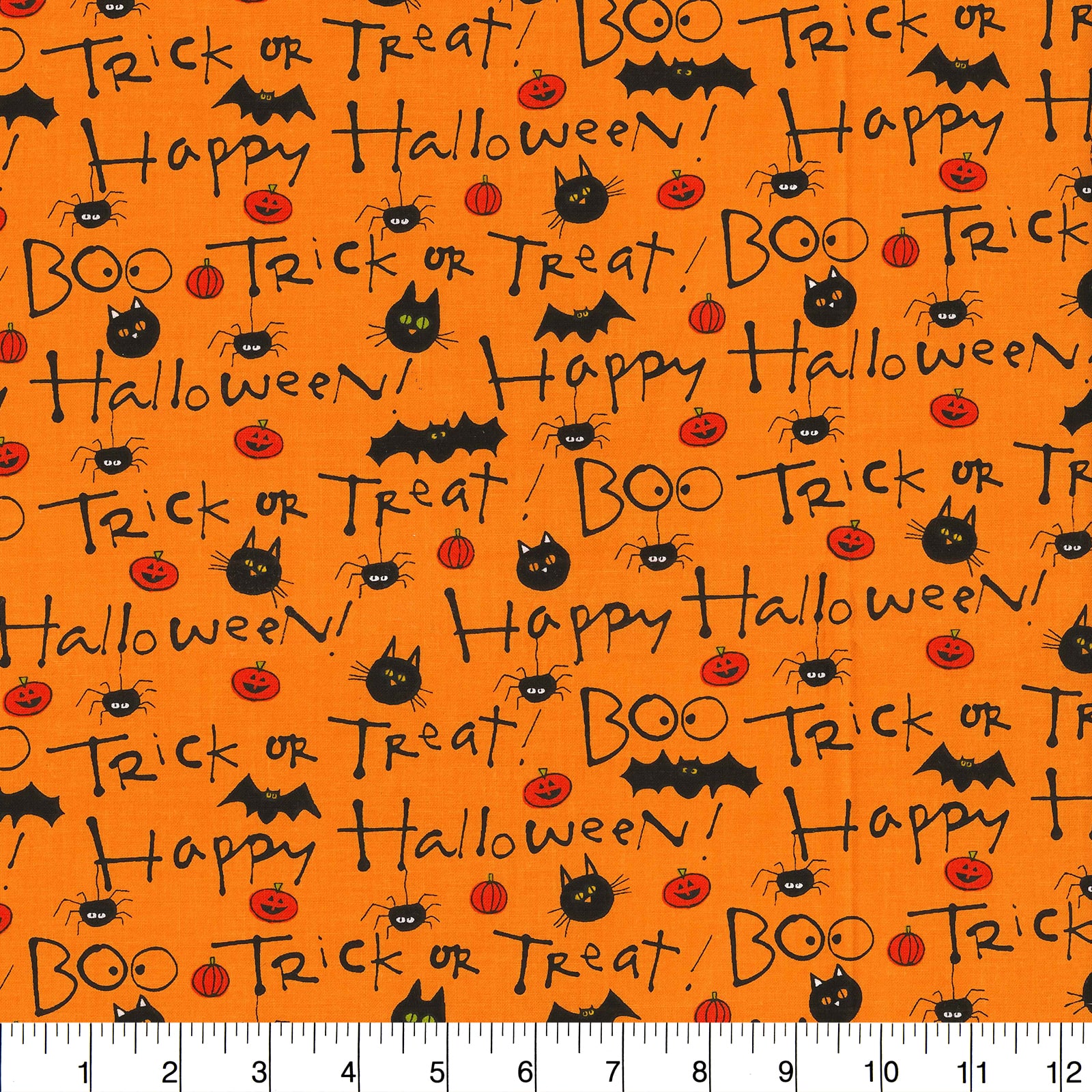 Fabric Traditions Halloween Orange Happy Halloween Home Décor Fabric