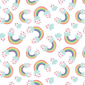 Eugene Textiles Rainbows & Hearts Flannel