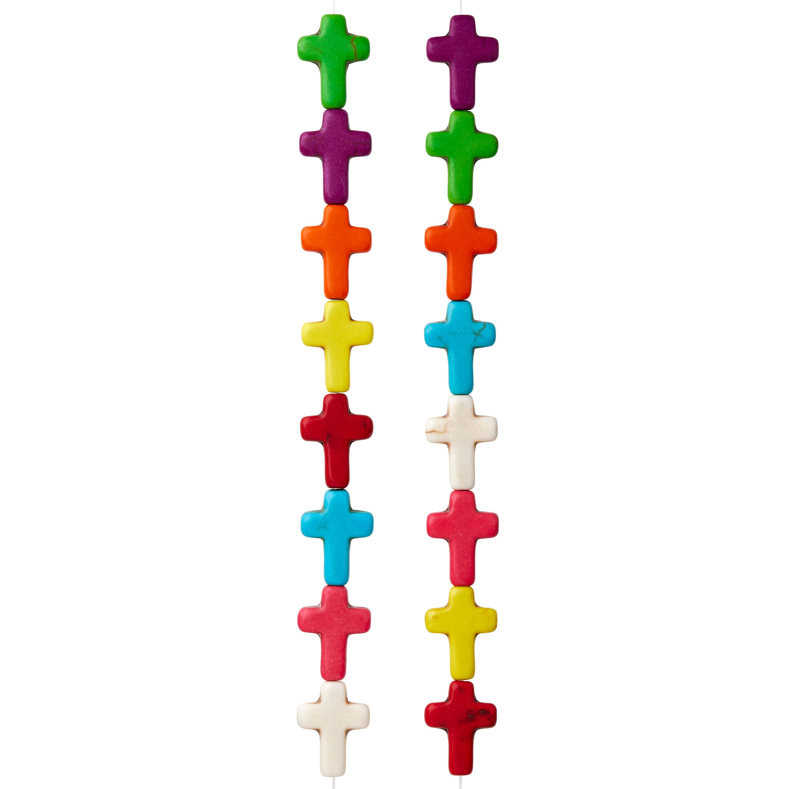 Multicolor Reconstituted Stone Cross Beads, 15mm by Bead Landing™ - Image 3